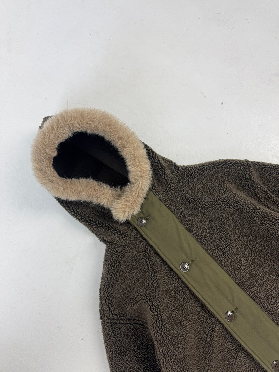 orSlow Boa Fleece Military Parka – Brown / Khaki