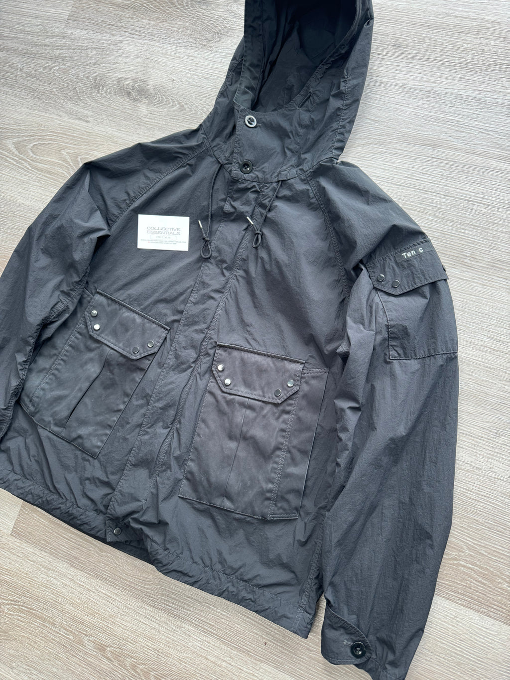 Ten C Black Mid Layer Parka - Large