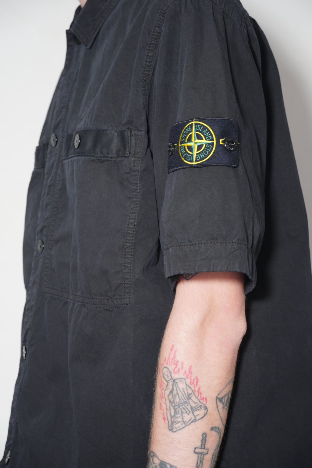 Stone Island Short Sleeve Shirt - Black