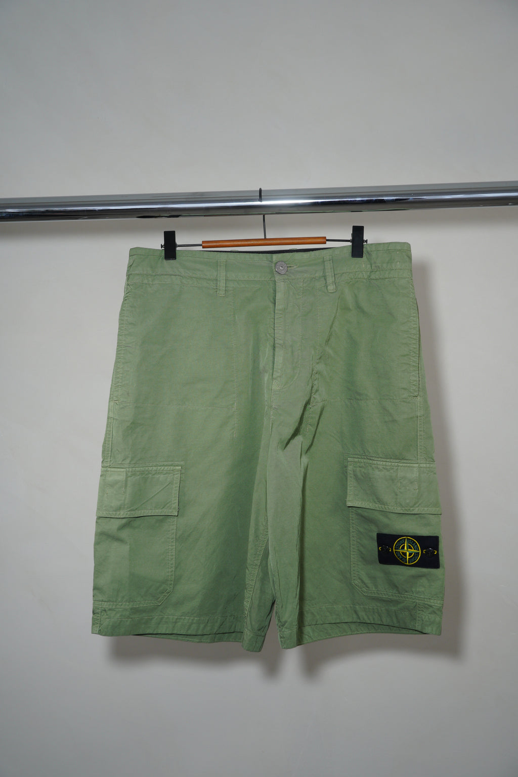 Stone Island Bermuda 11” Long Cargo Shorts - Khaki