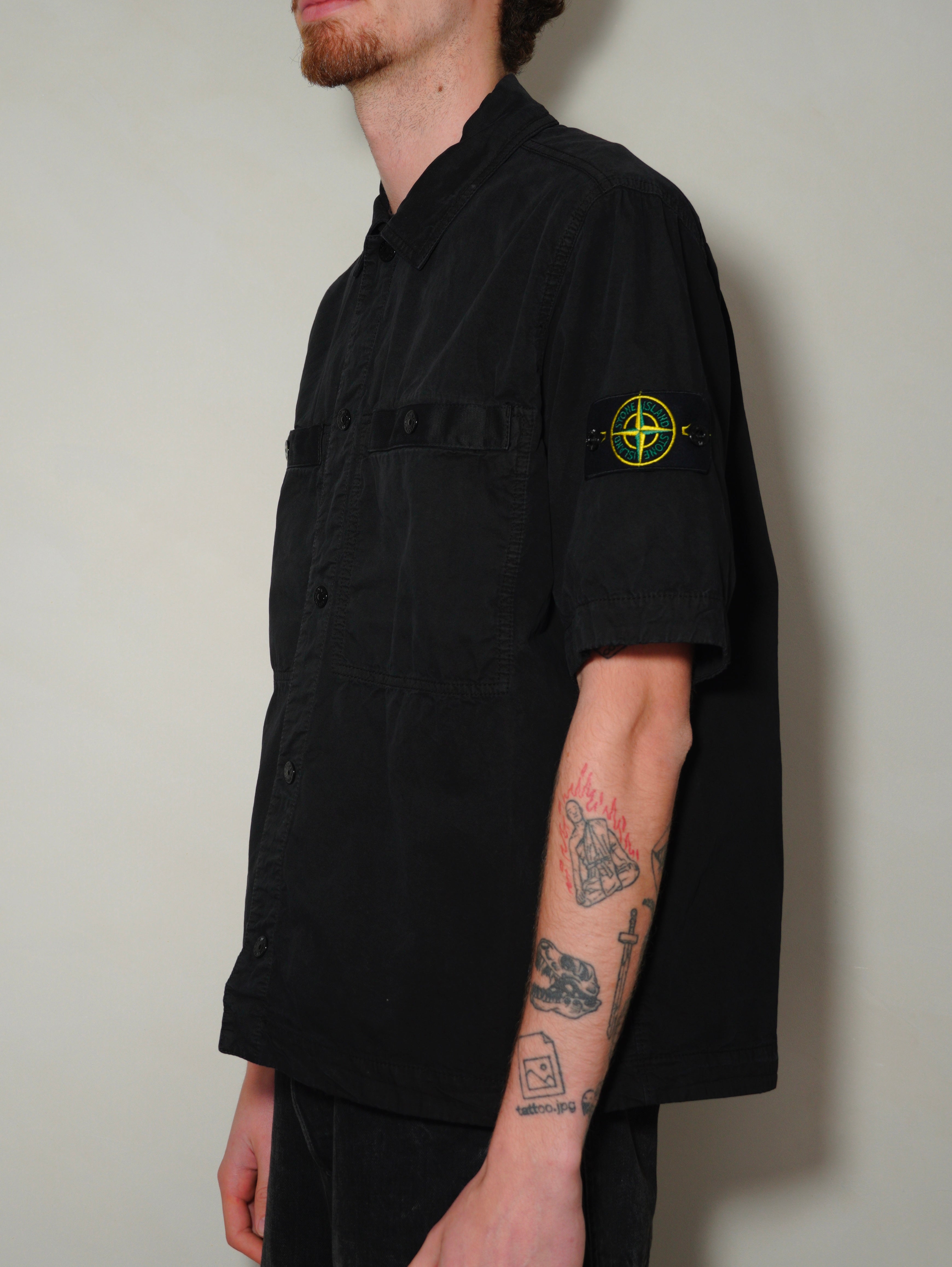 Stone Island Short Sleeve Shirt - Black