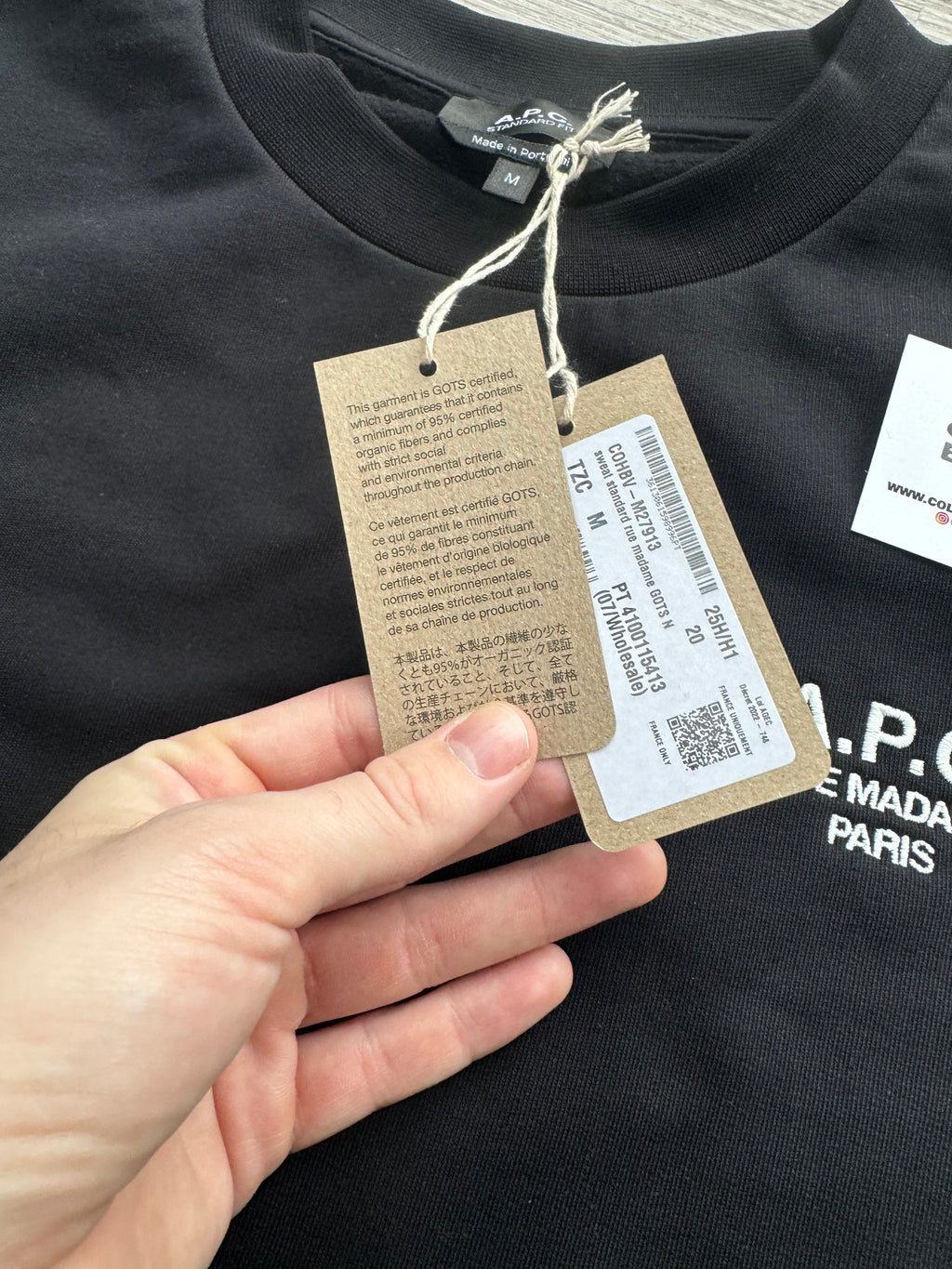 A.P.C. Rue Madame Paris Black Sweatshirt - Medium/XL