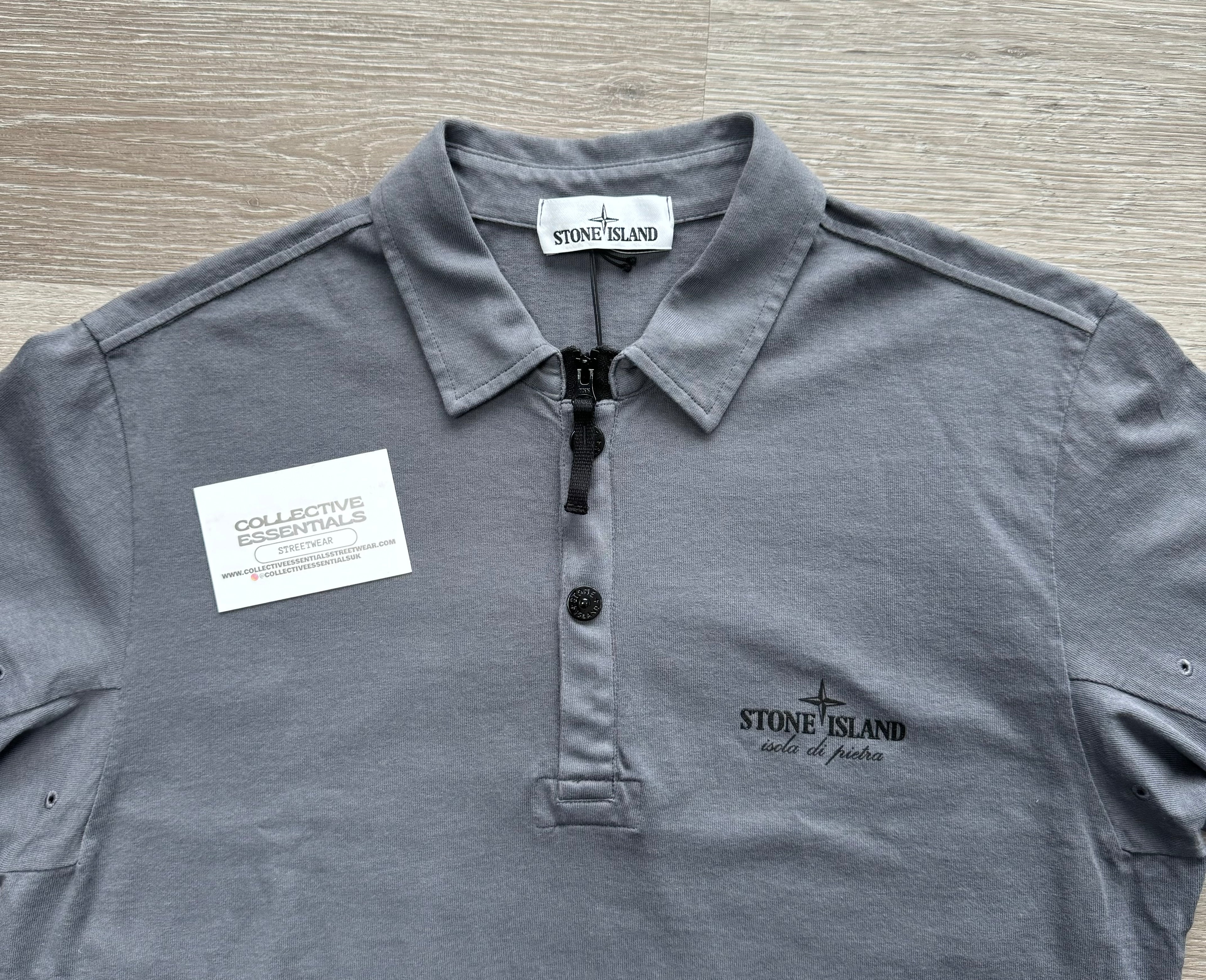 Stone Island “Isola di Pietra” Zip Polo Shirt - Large