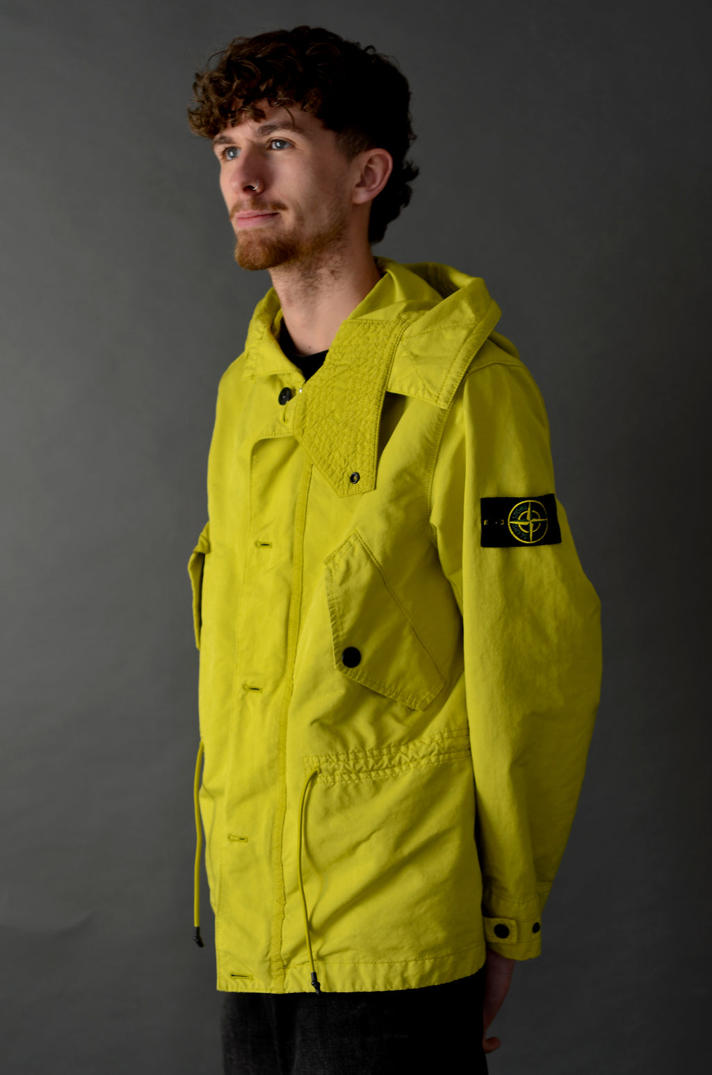 Stone Island Yellow David-TC Fishtail Parka - Small