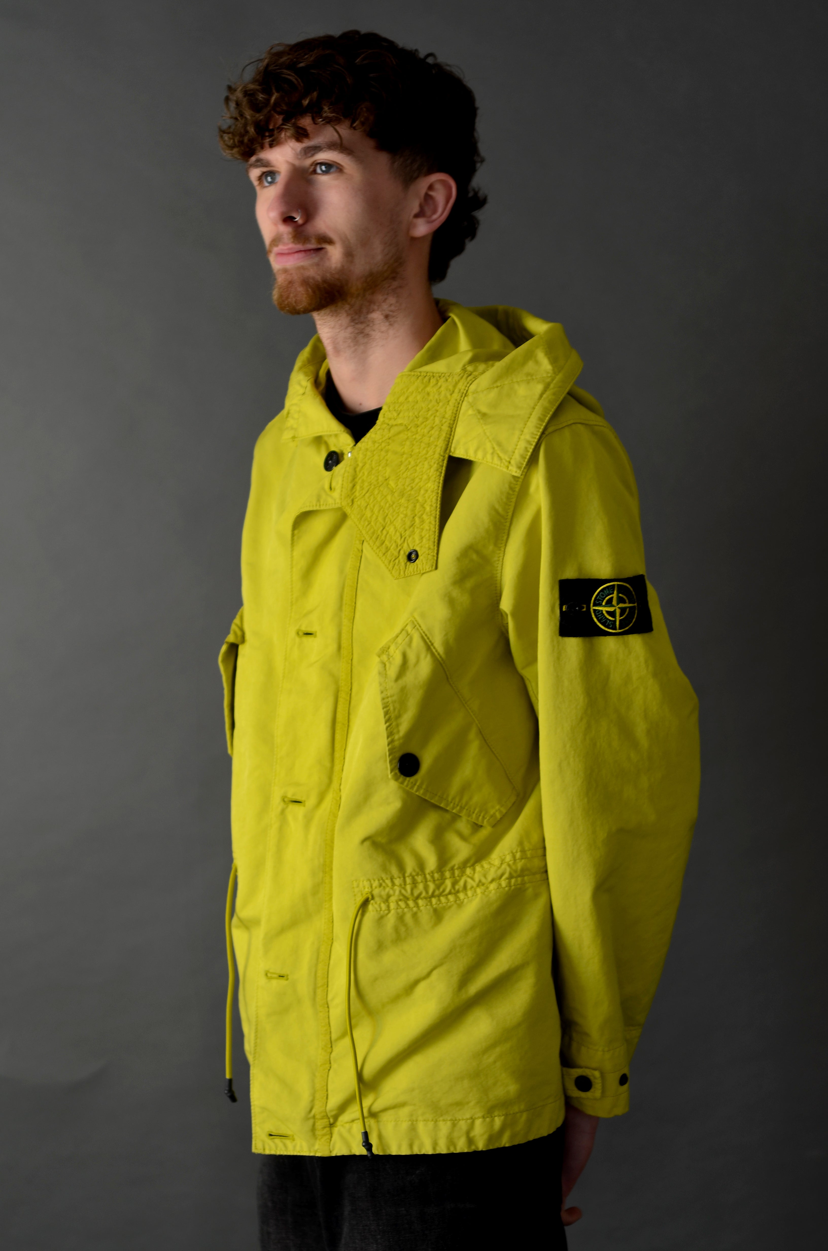 Stone Island Yellow David-TC Fishtail Parka - Small