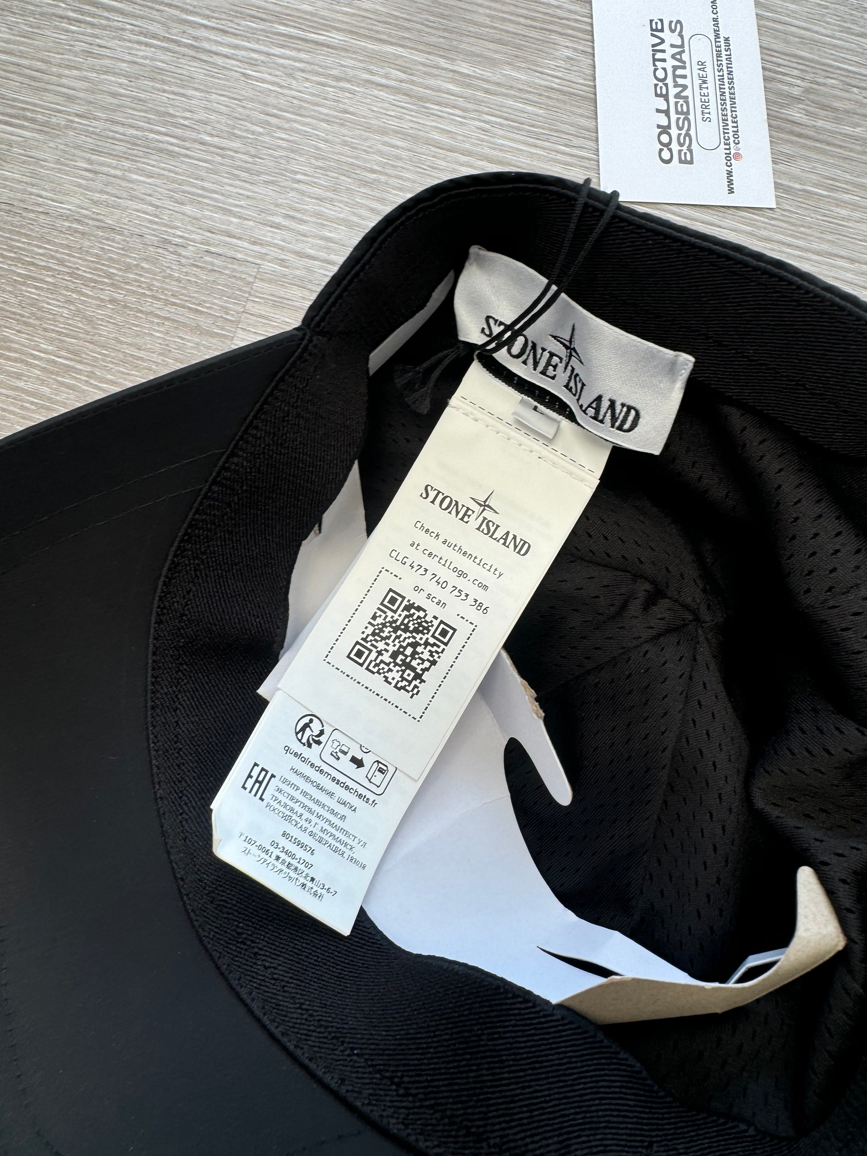 Stone Island Nylon Metal Black Baseball Cap