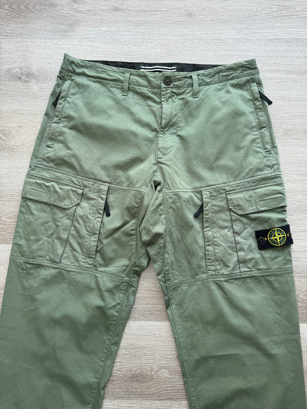 Stone Island Green Lo Baggy Cargo Trousers - 38W