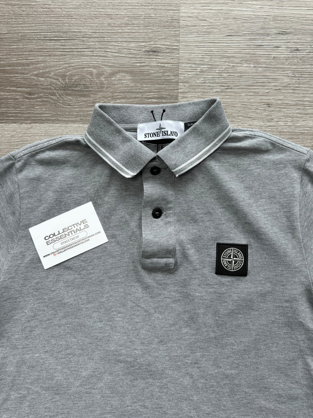 Stone Island Grey Polo Shirt - Small