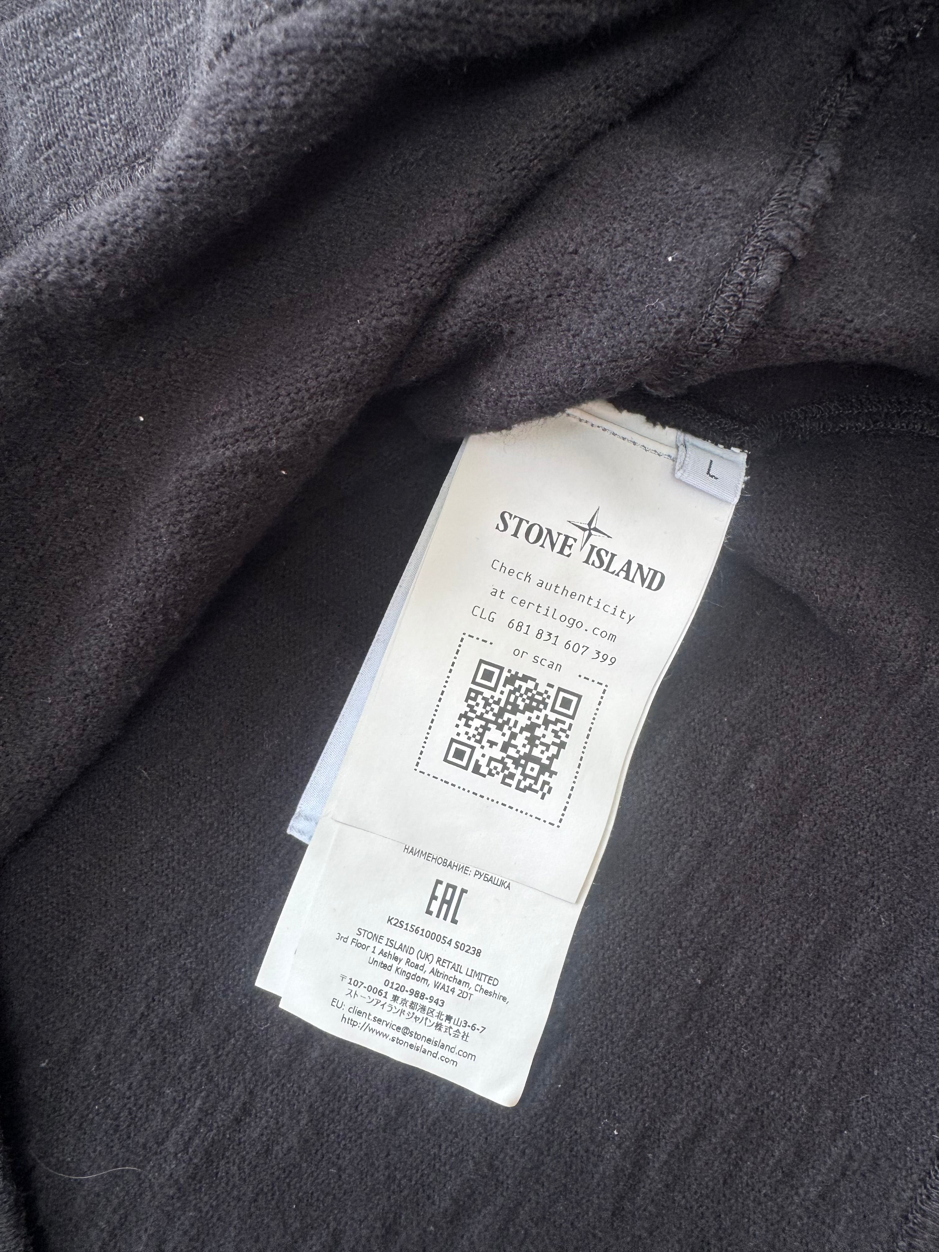 Stone Island Heavy Cotton Long Sleeve Polo -  Grey
