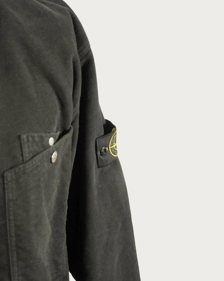Stone Island Black Heavy Moleskin Overshirt