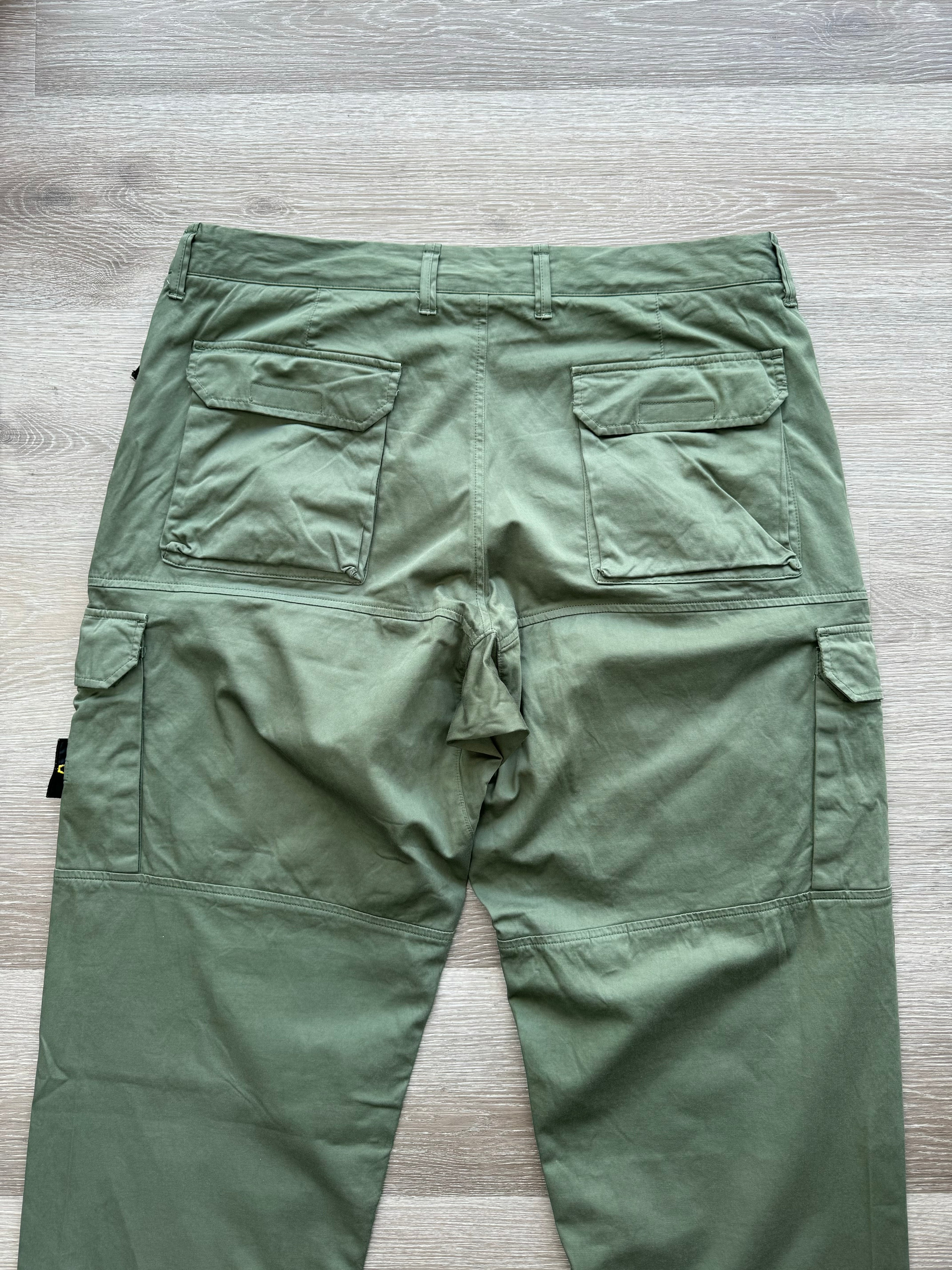 Stone Island Green Lo Baggy Cargo Trousers - 38W
