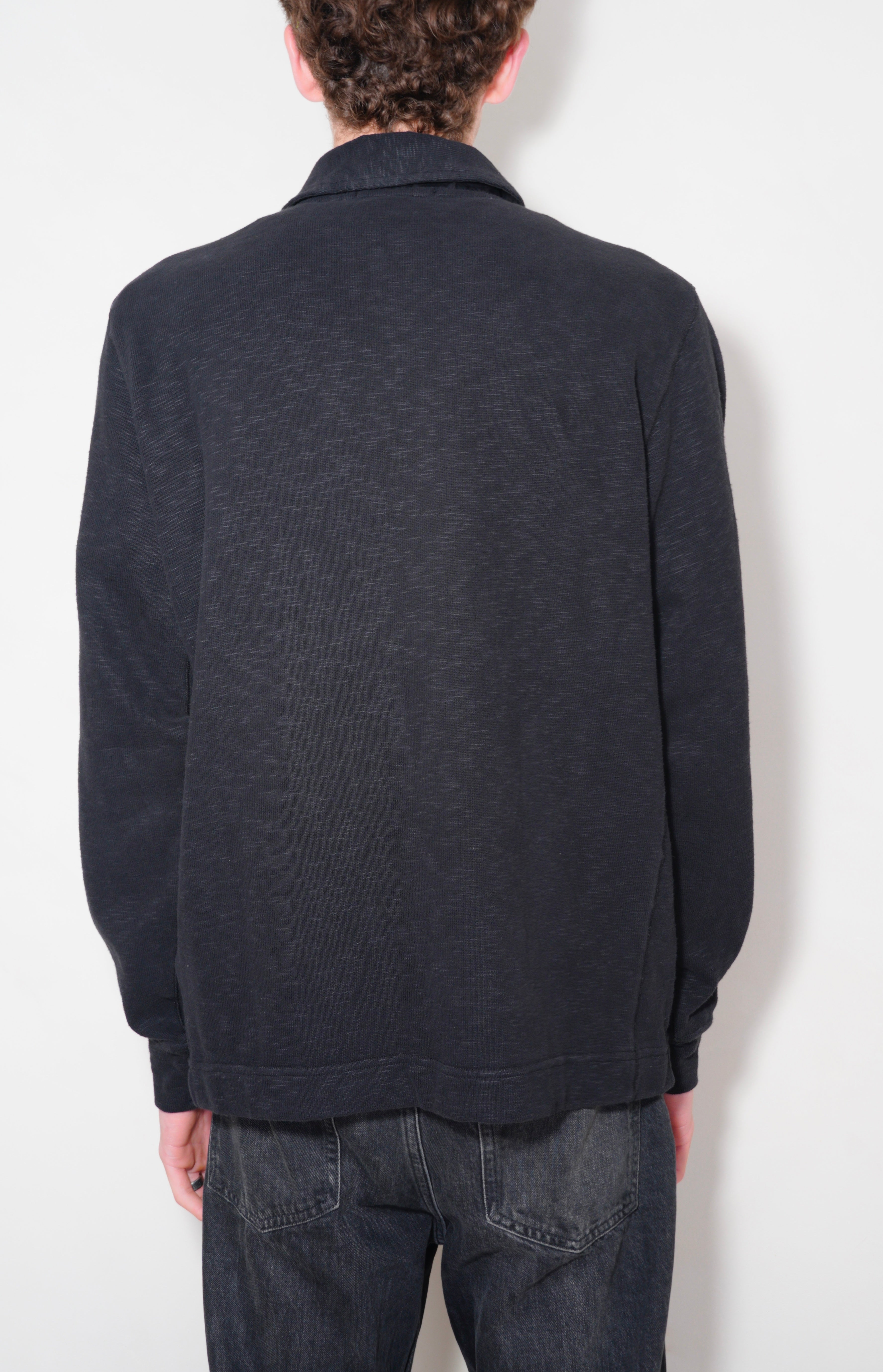 Stone Island Heavy Cotton Long Sleeve Polo -  Grey