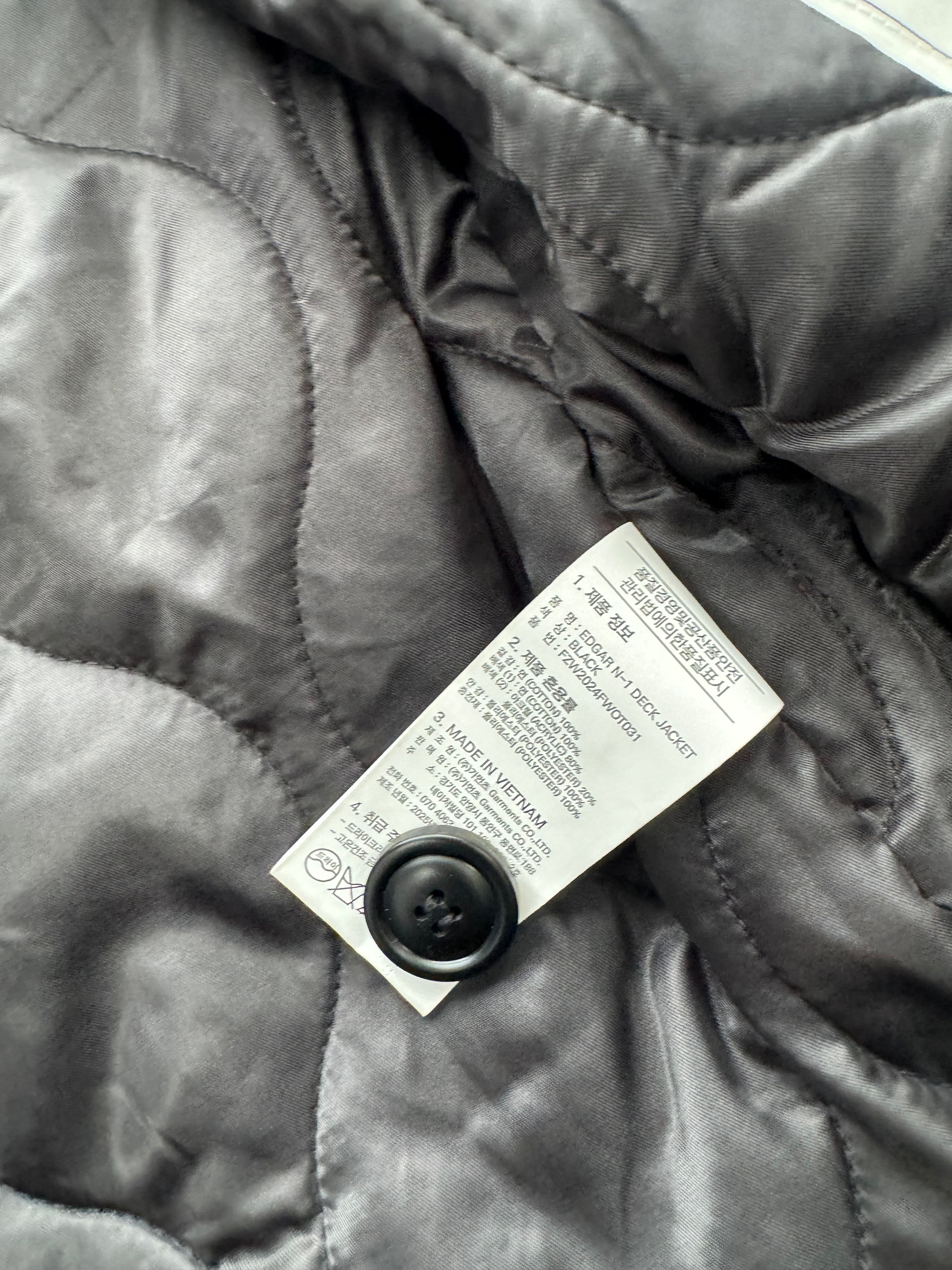 FrizmWORKS Black Cotton Edgar N-1 Deck Jacket - Large