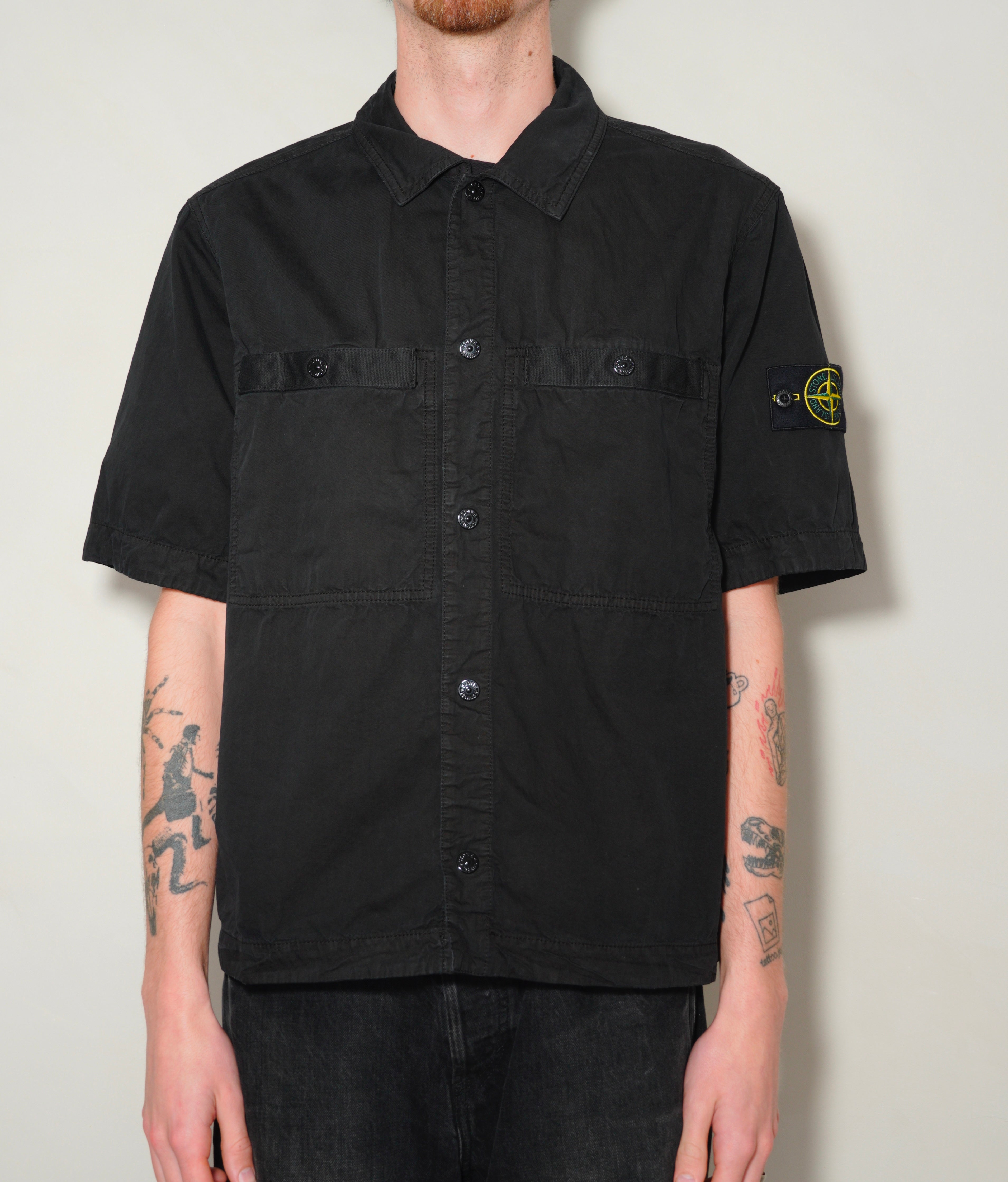 Stone Island Short Sleeve Shirt - Black