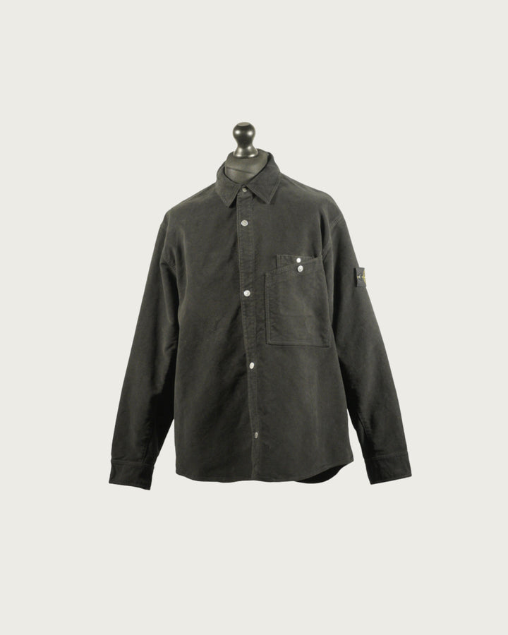 Stone Island Black Heavy Moleskin Overshirt