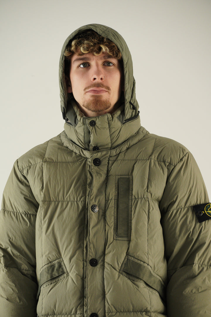 Stone Island AW19 Garment Dyed Crinkle Reps NY Down Jacket – Khaki
