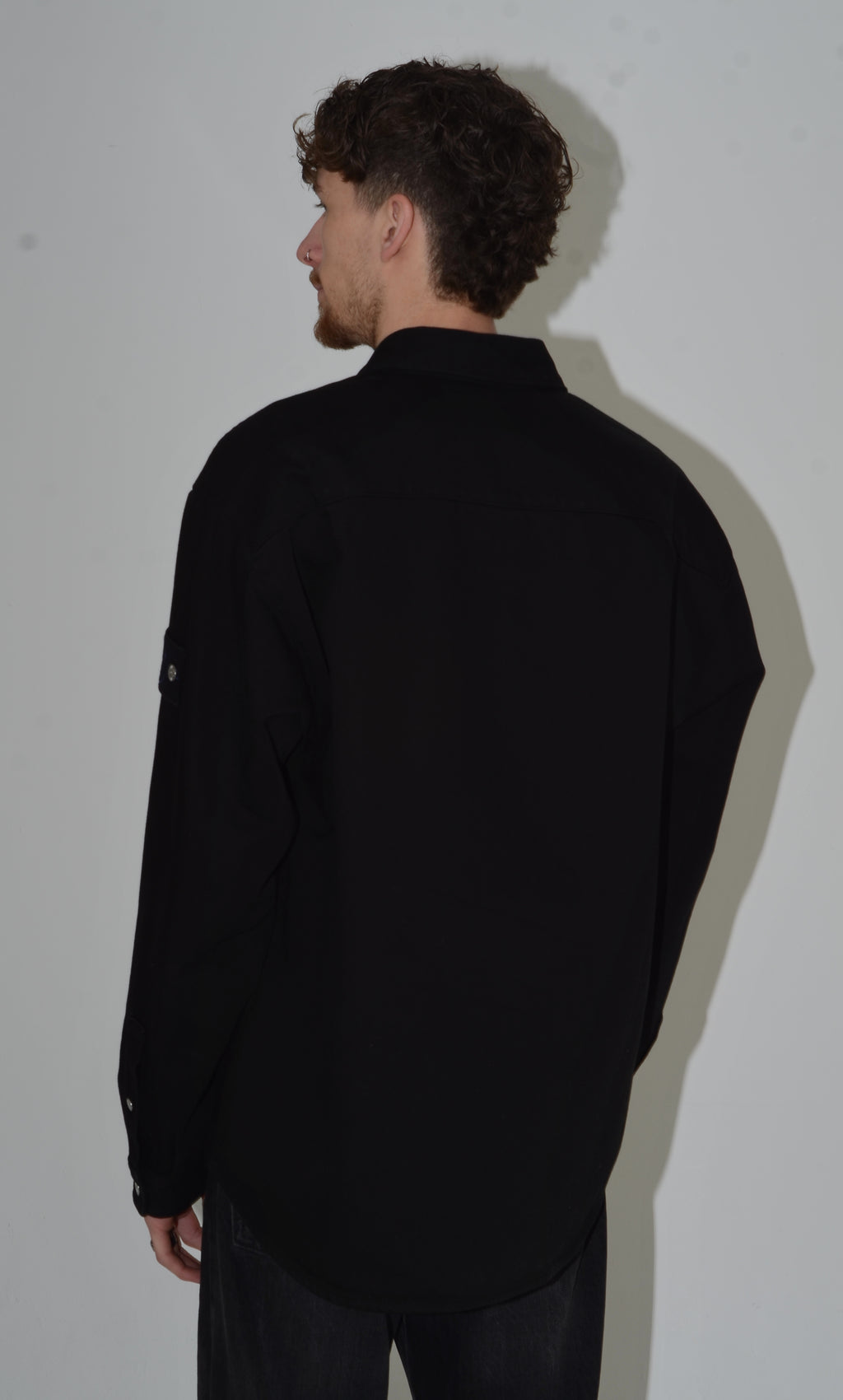Stone Island Denim Research Black Overshirt - Large