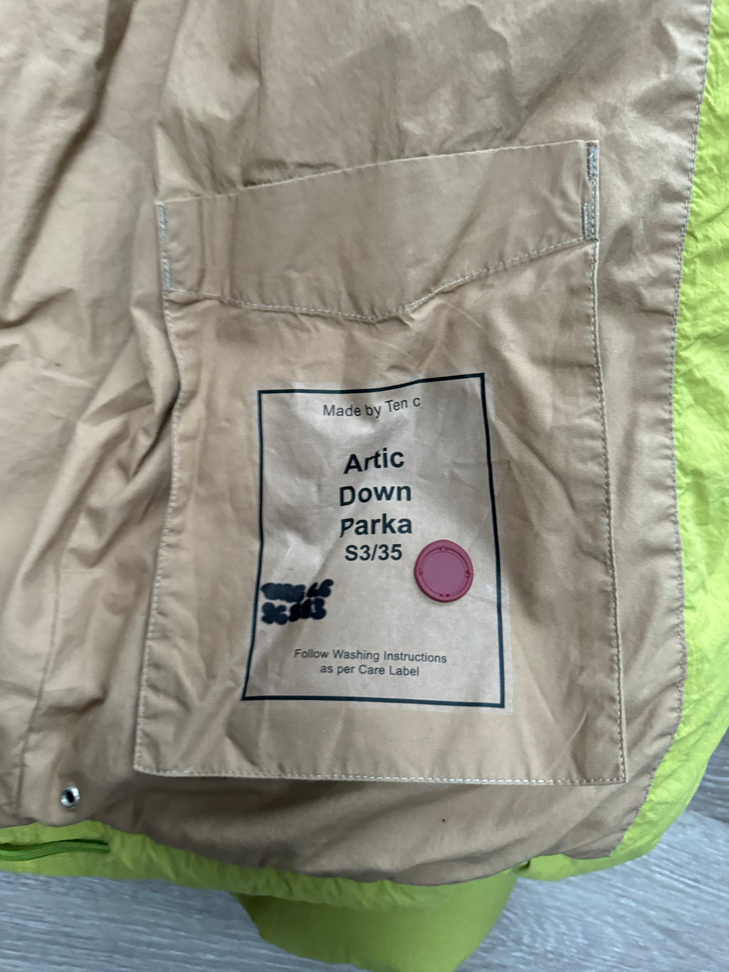 Ten C Arctic Down Jacket (Acid Green) - Medium