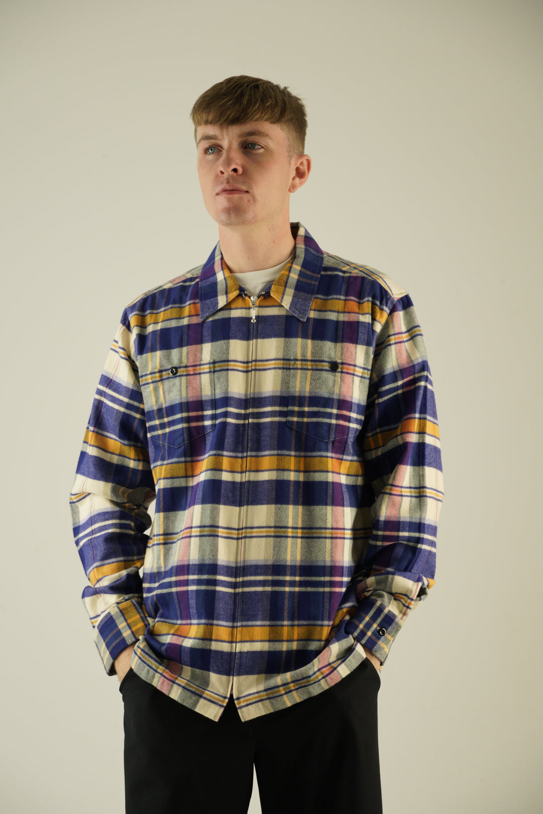 Noah Lightweight Zip Flannel Shirt