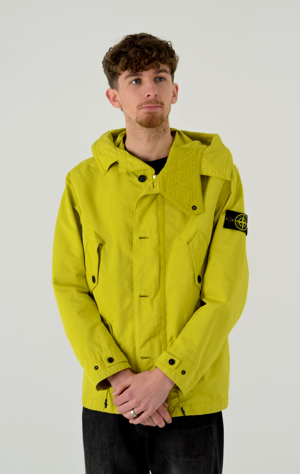 Stone Island Yellow David-TC Fishtail Parka - Small
