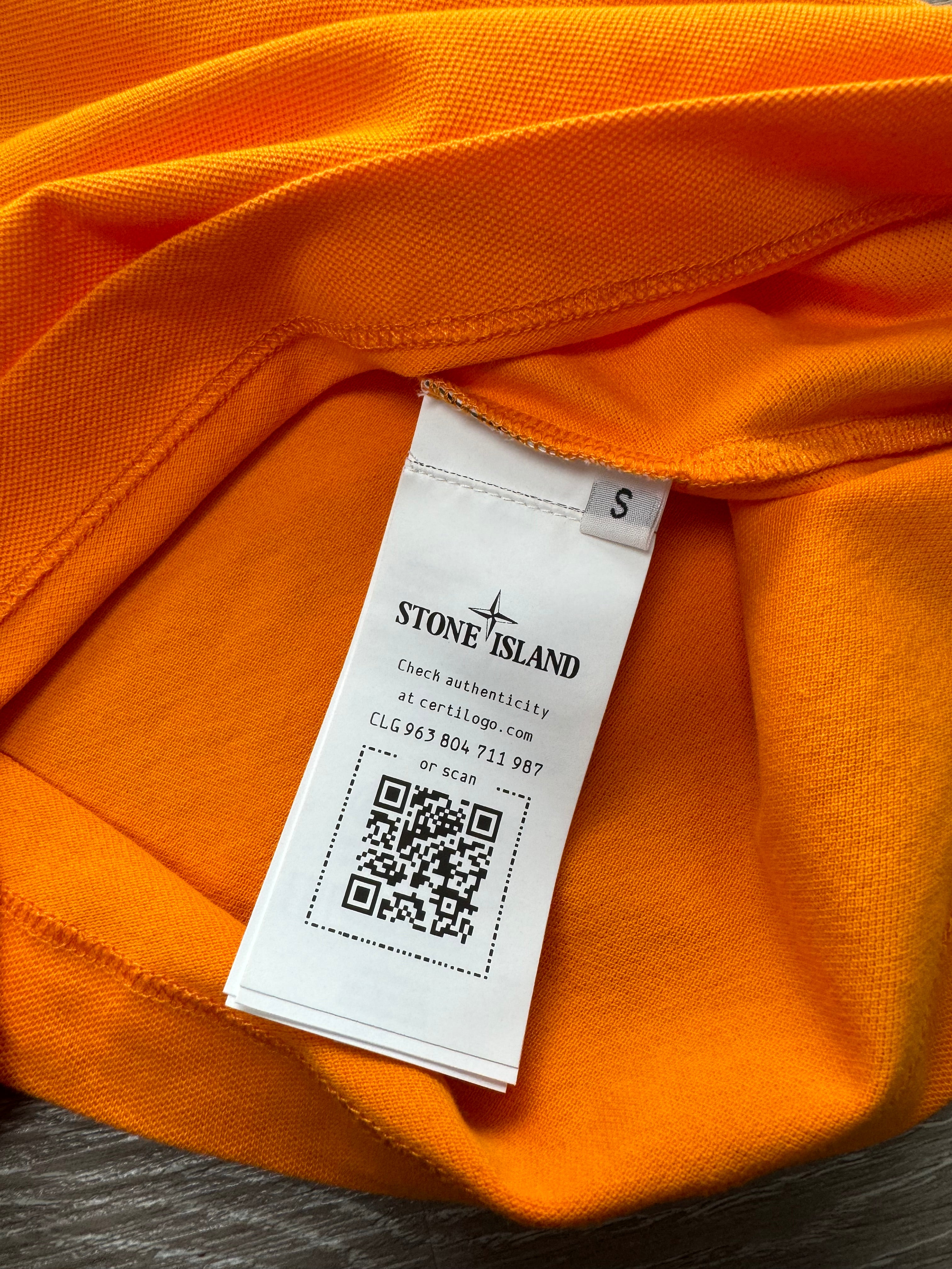 Stone Island Orange Polo Shirt - Small