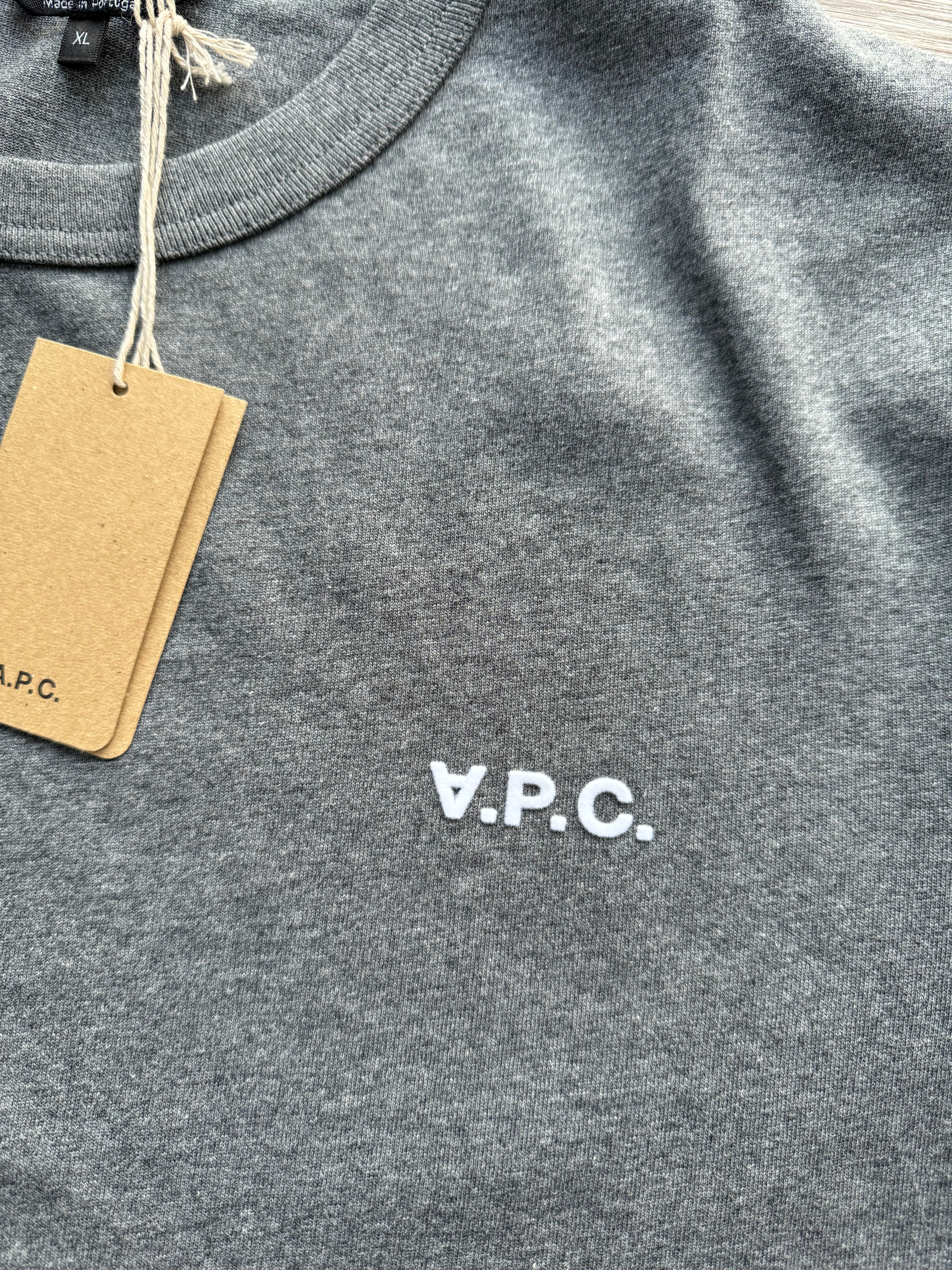 A.P.C. Grey Boxy-Fit Logo T-Shirt - M/XL
