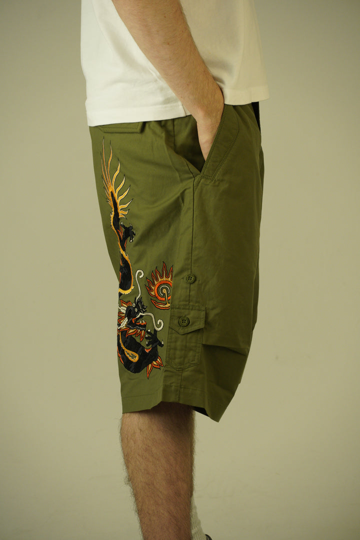Maharishi Dragon-Embroidered Cargo Shorts