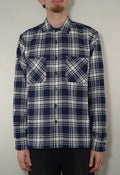 Wax London Mens Overshirt Navy Blue Check