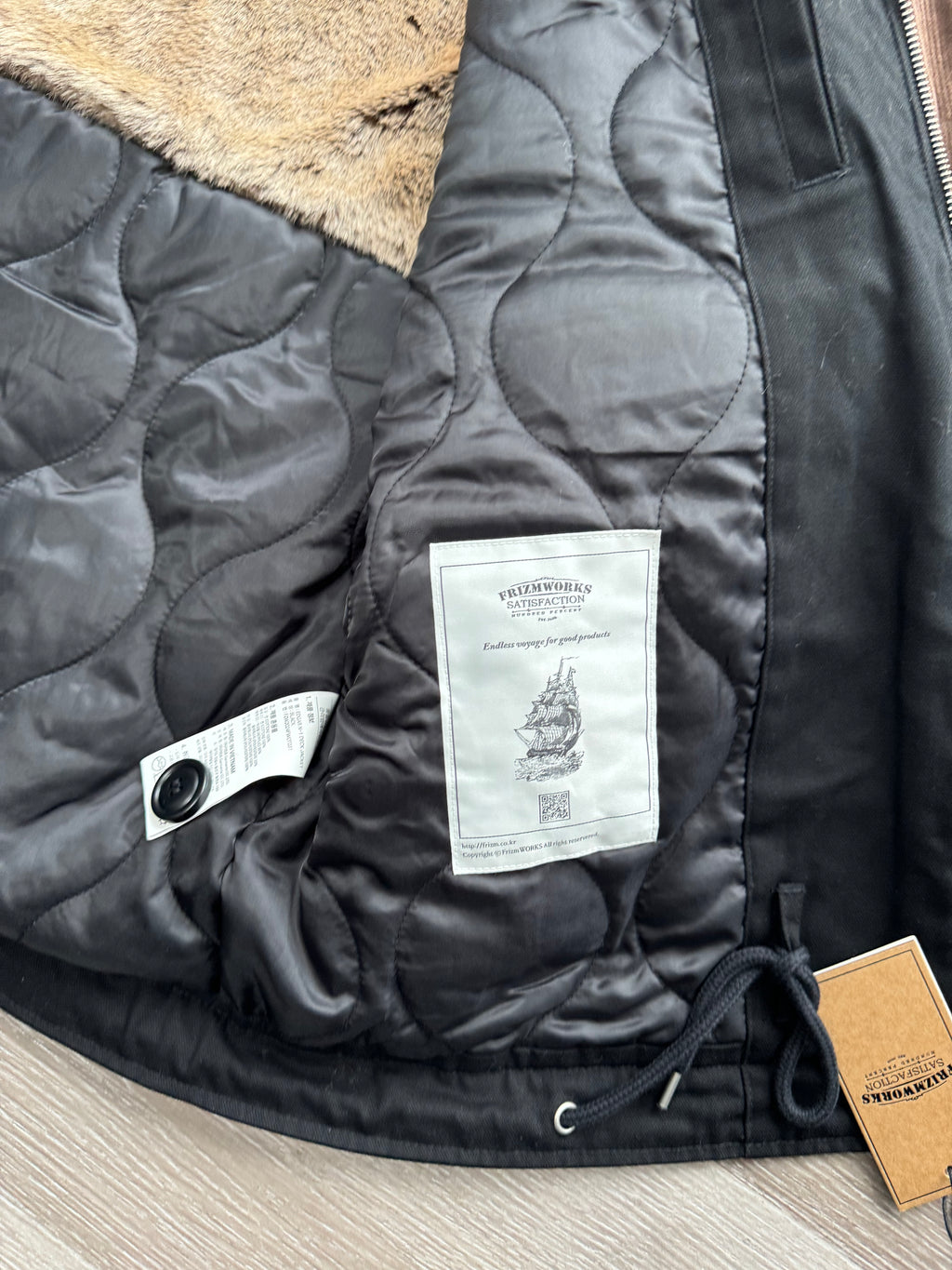 FrizmWORKS Black Cotton Edgar N-1 Deck Jacket - Large