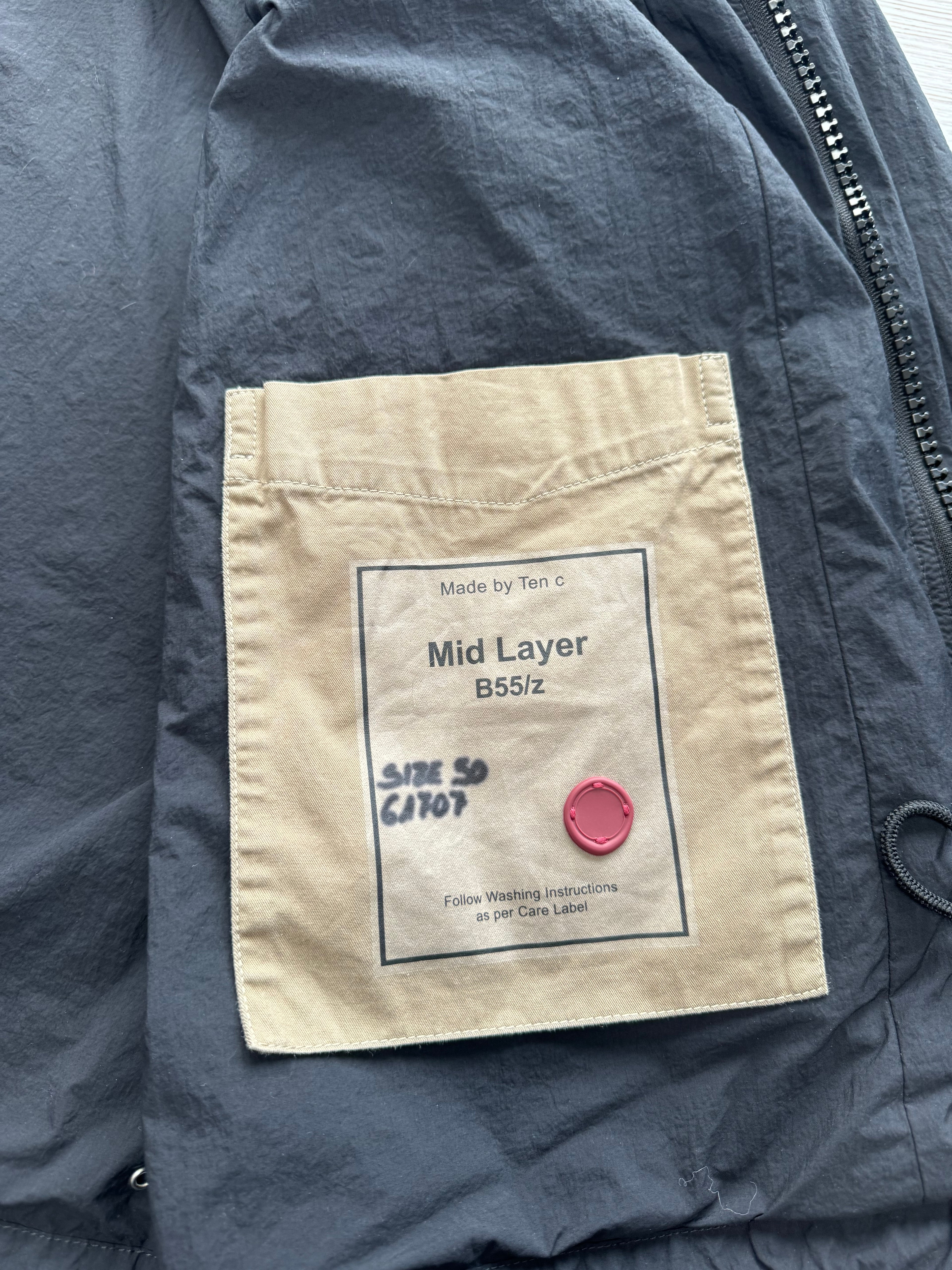 Ten C Black Mid Layer Parka - Large