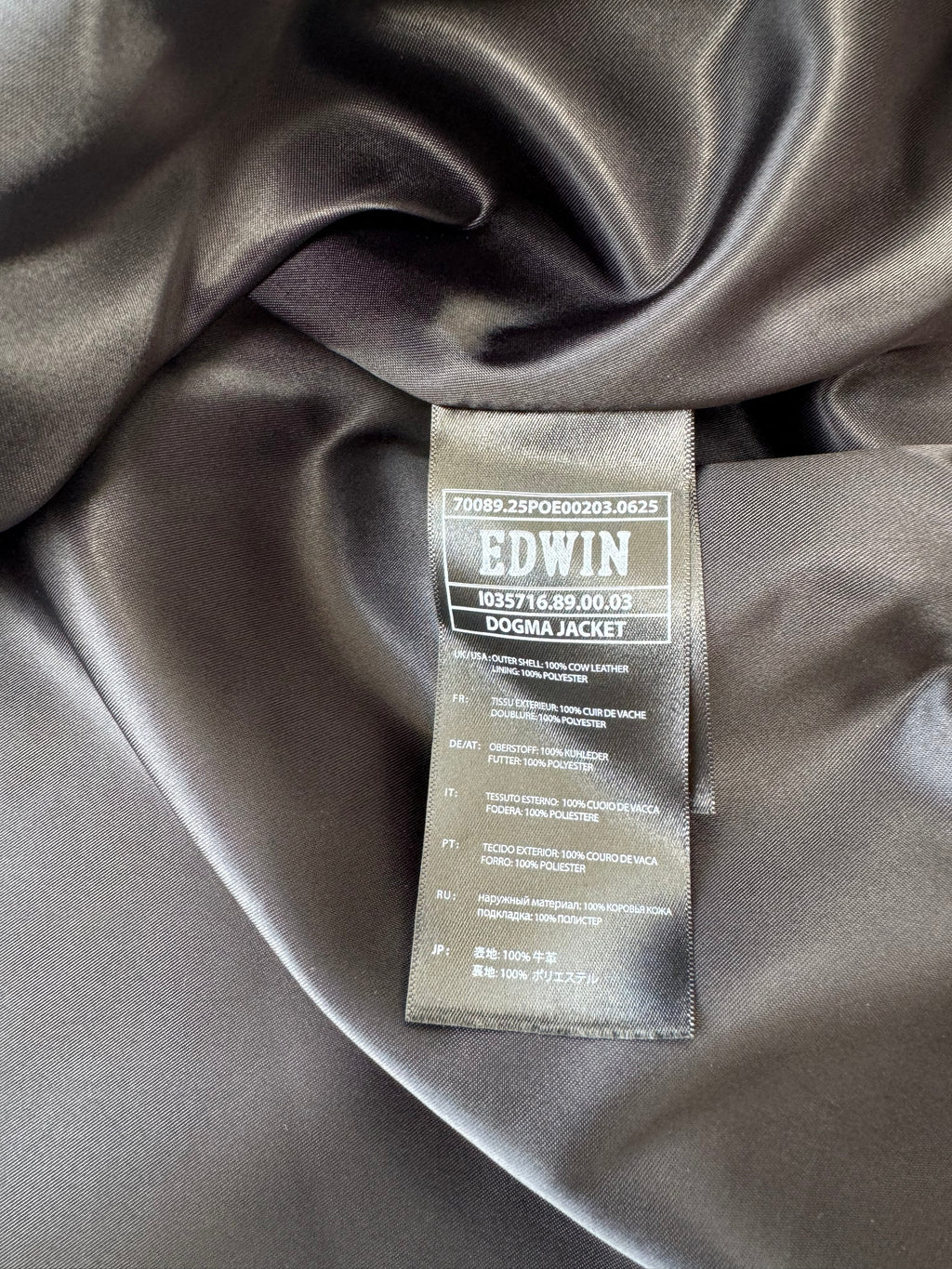 Edwin Dogma Leather Jacket - Large