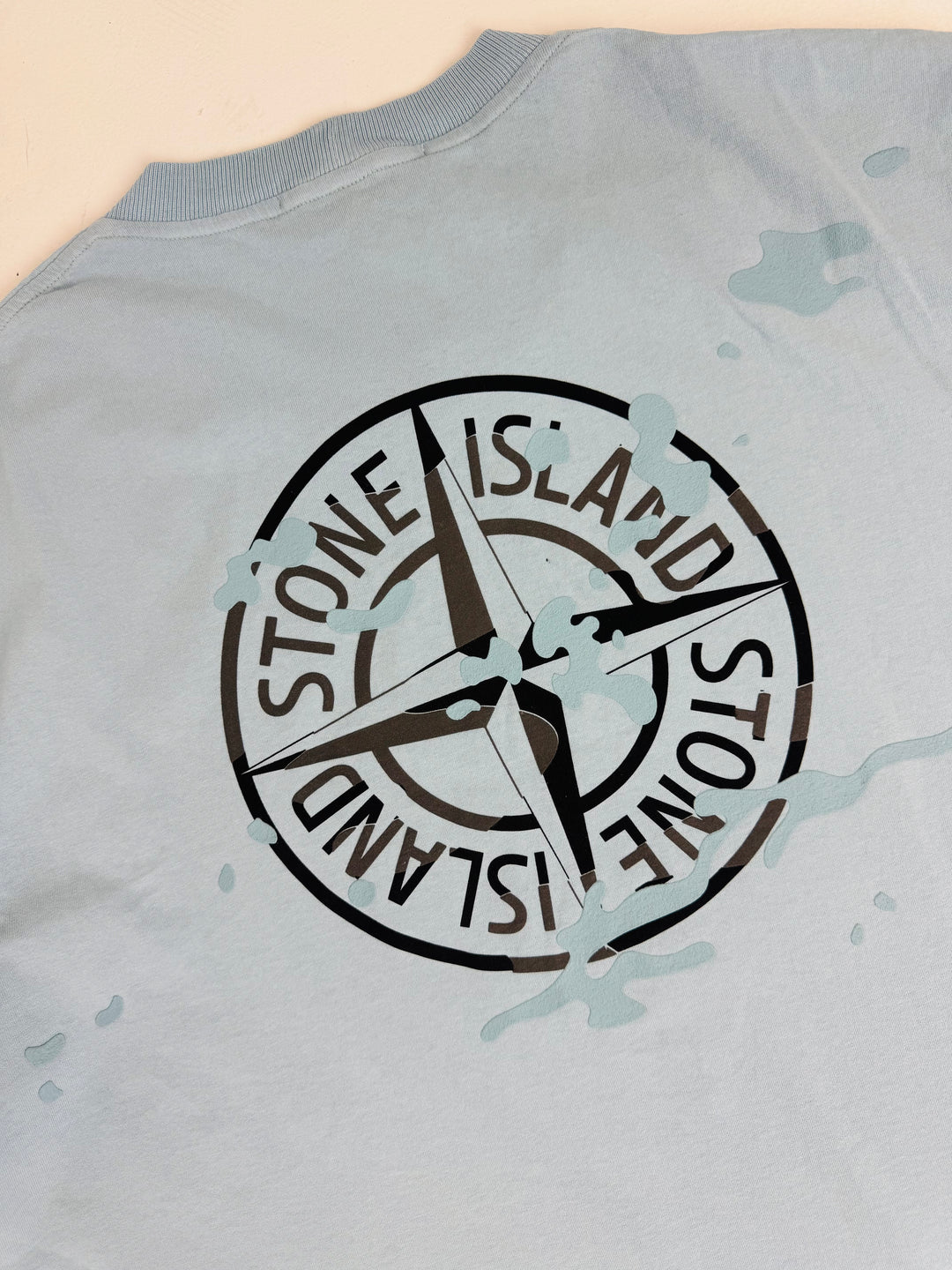 Stone Island Blue Camo Print T-Shirt