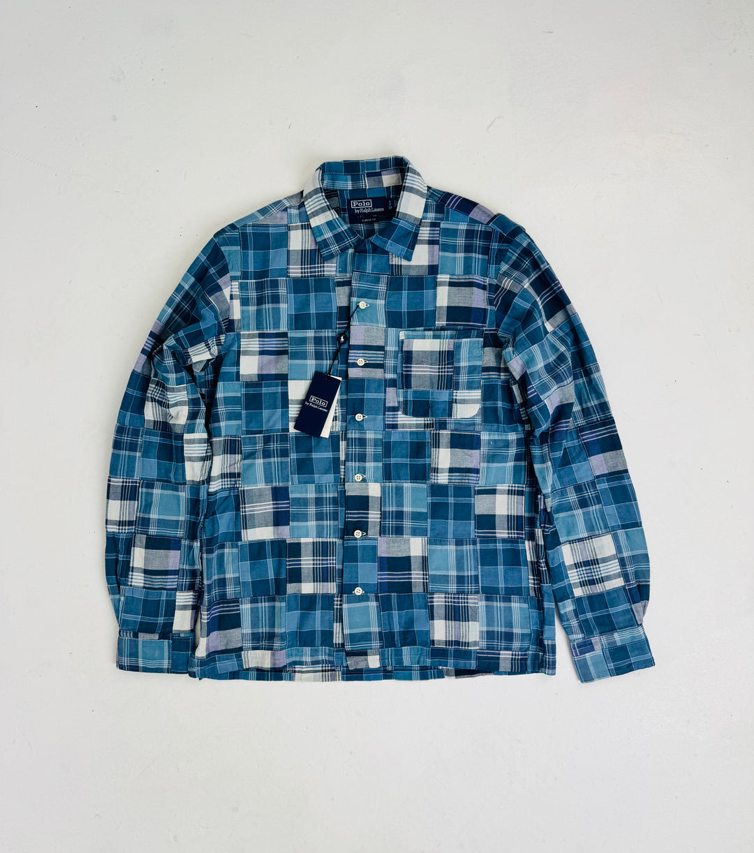 Ralph Lauren Blue Patchwork Madras Shirt