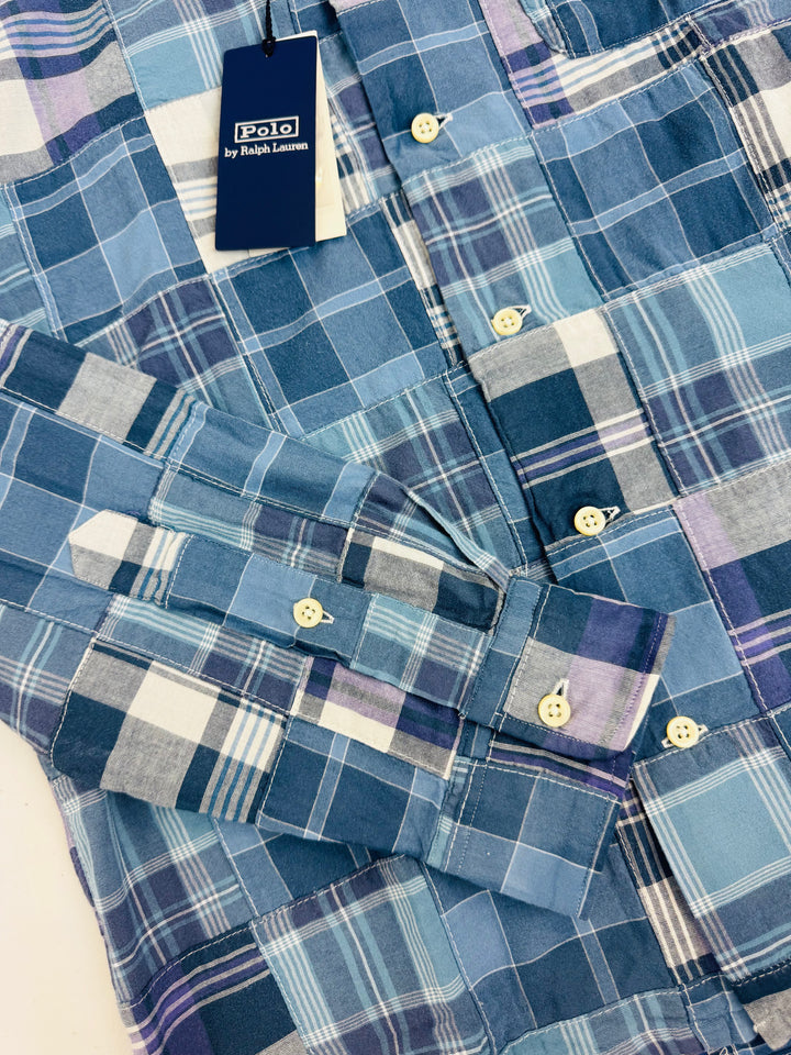 Ralph Lauren Blue Patchwork Madras Shirt