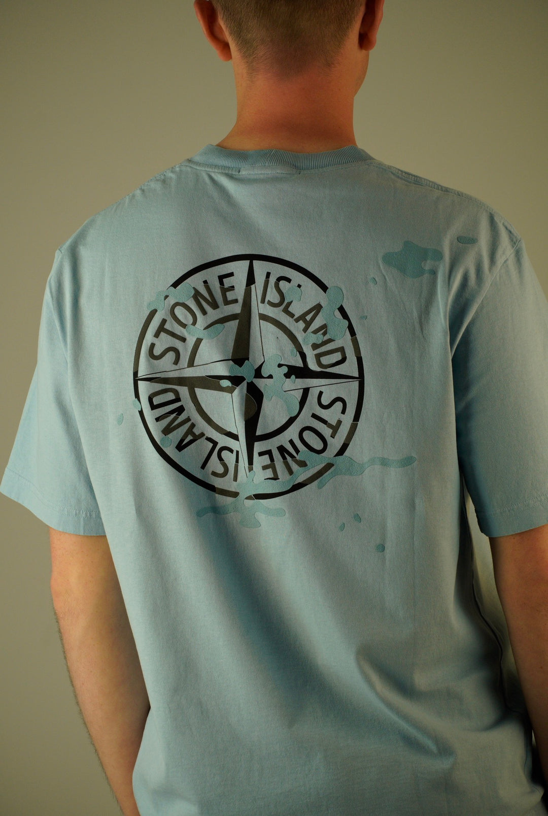 Stone Island Blue Camo Print T-Shirt