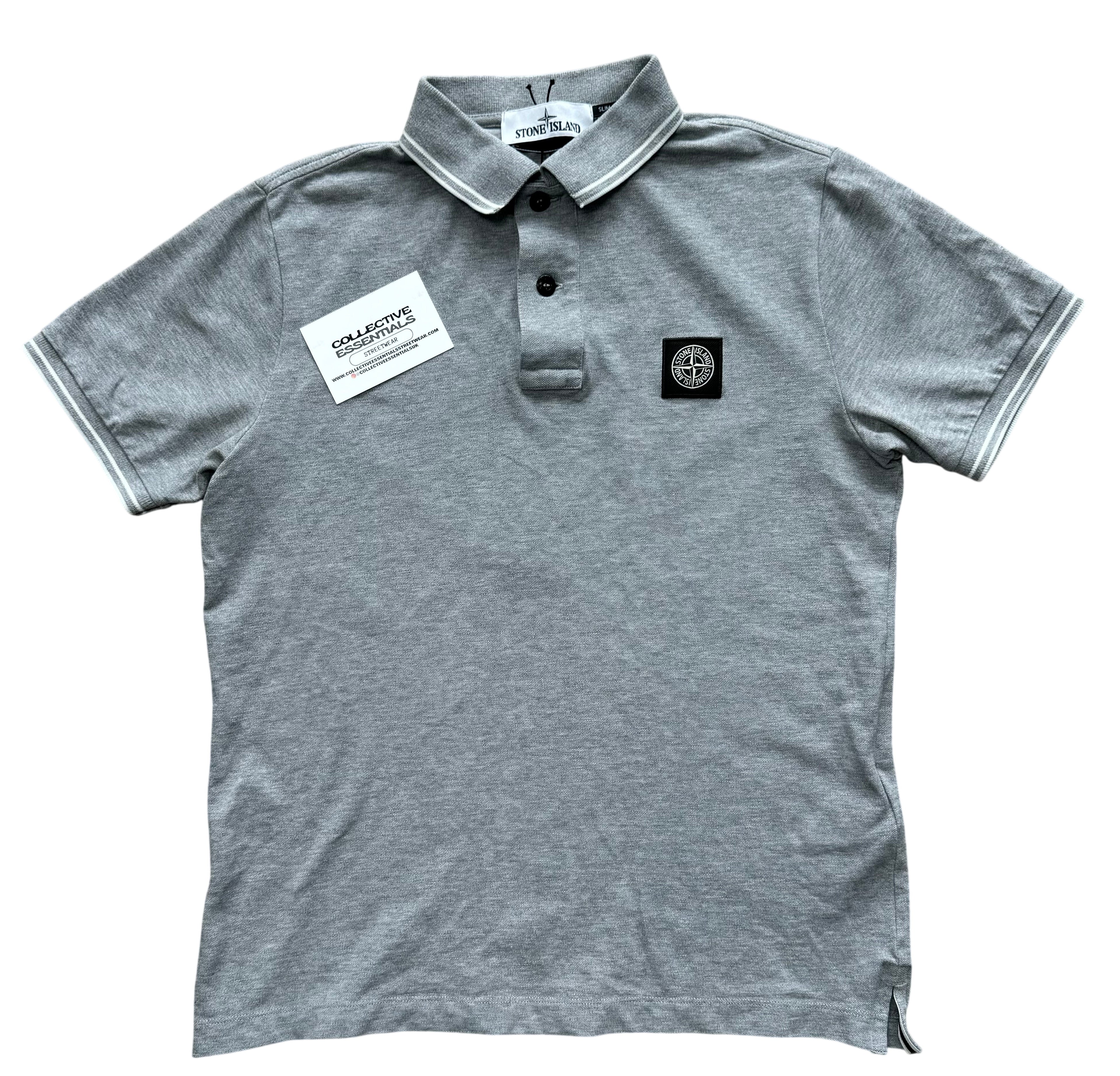 Stone Island Grey Polo Shirt - Small