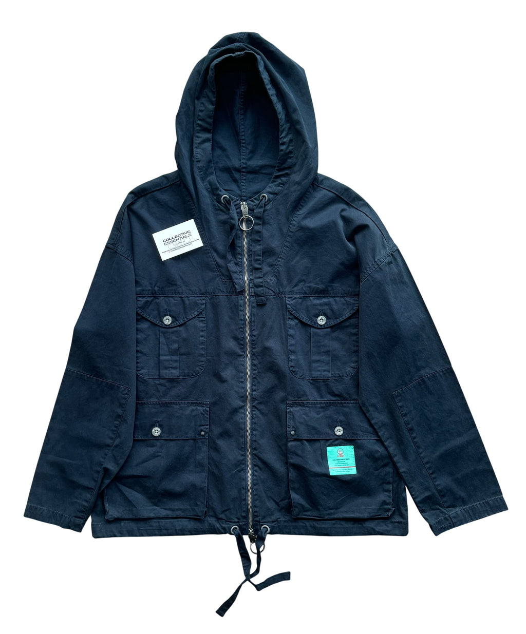 Nigel Cabourn Lybro Navy Zip Army Smock - Medium