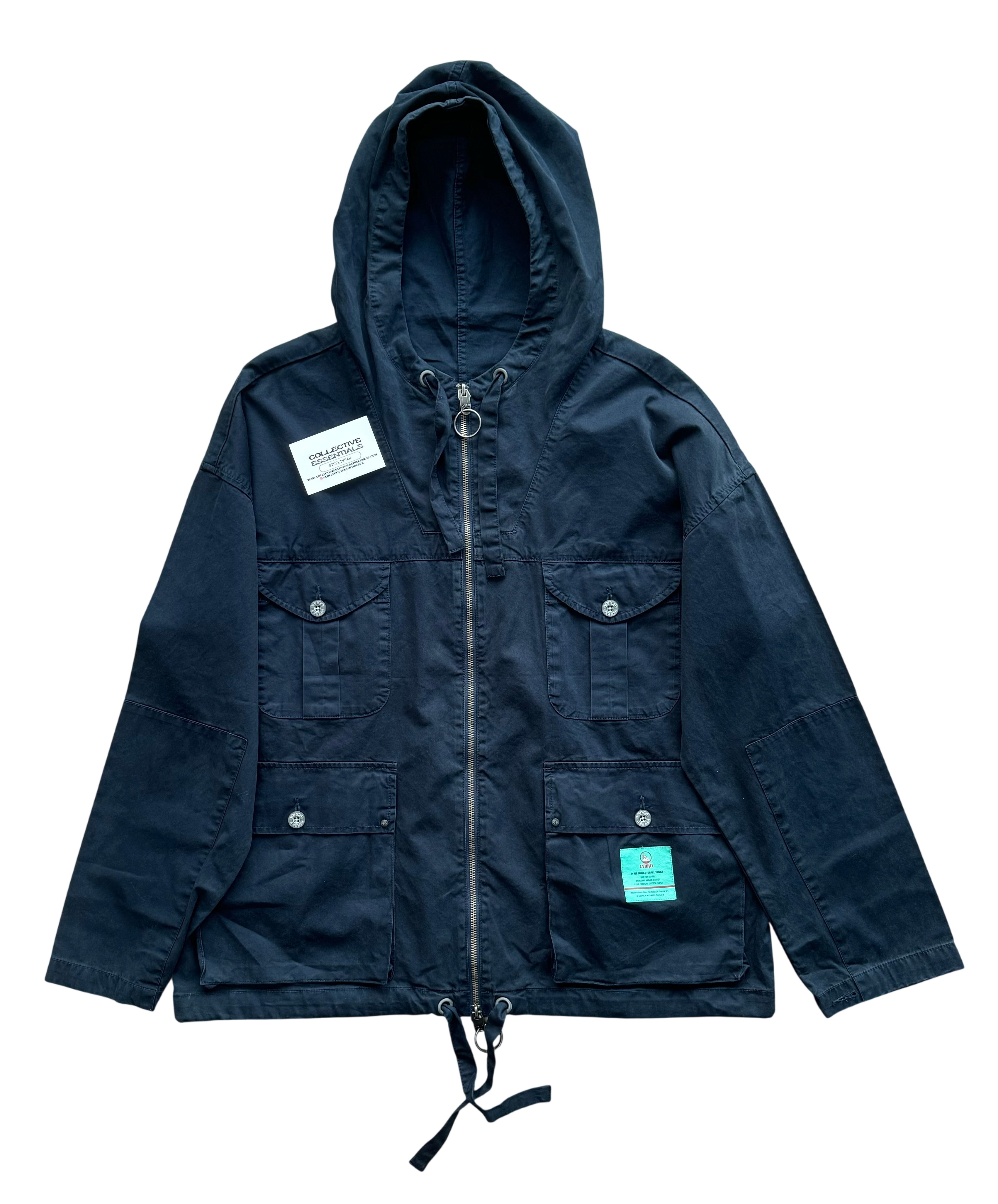 Nigel Cabourn Lybro Navy Zip Army Smock - Medium