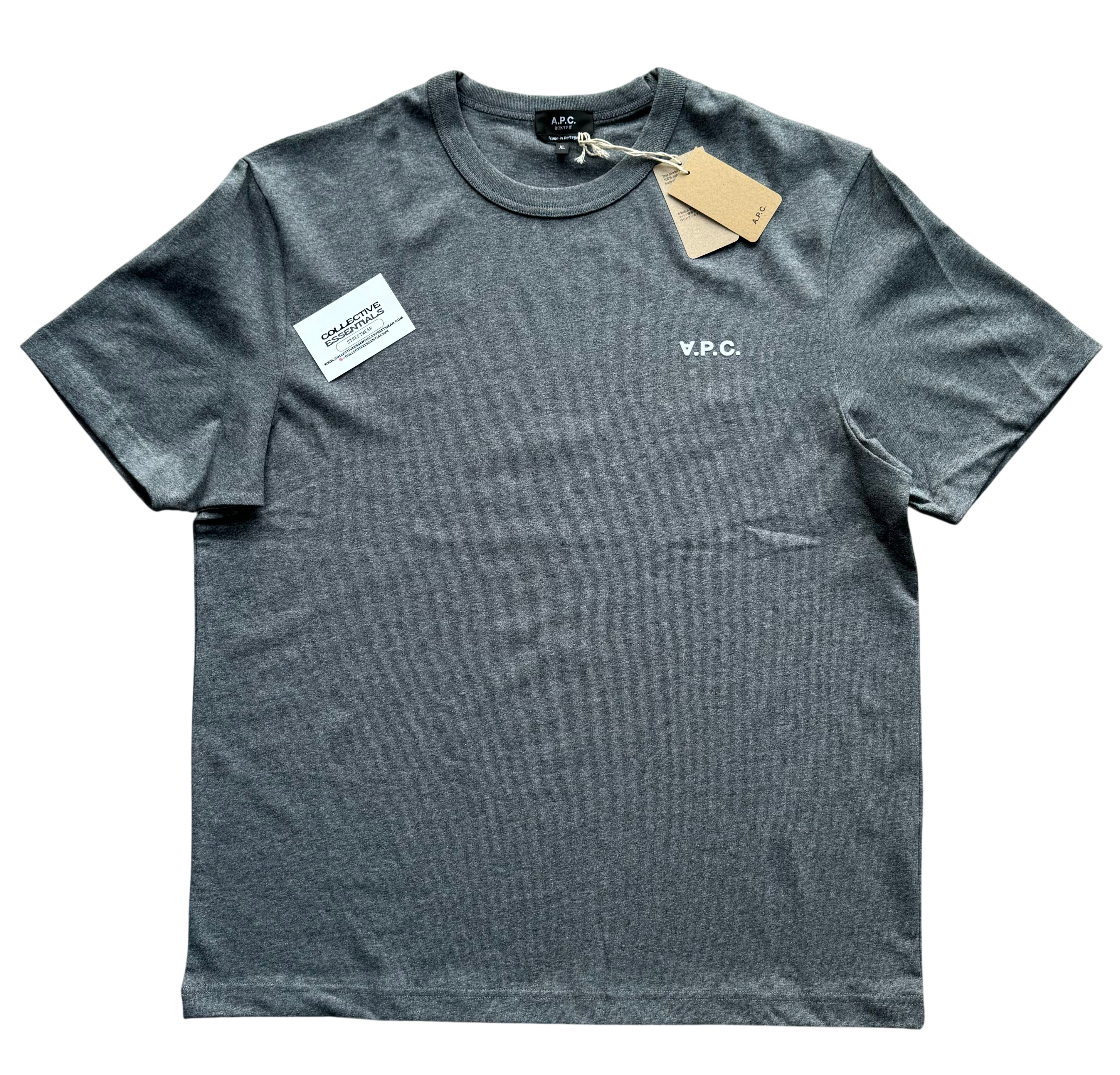 A.P.C. Grey Boxy-Fit Logo T-Shirt - M/XL