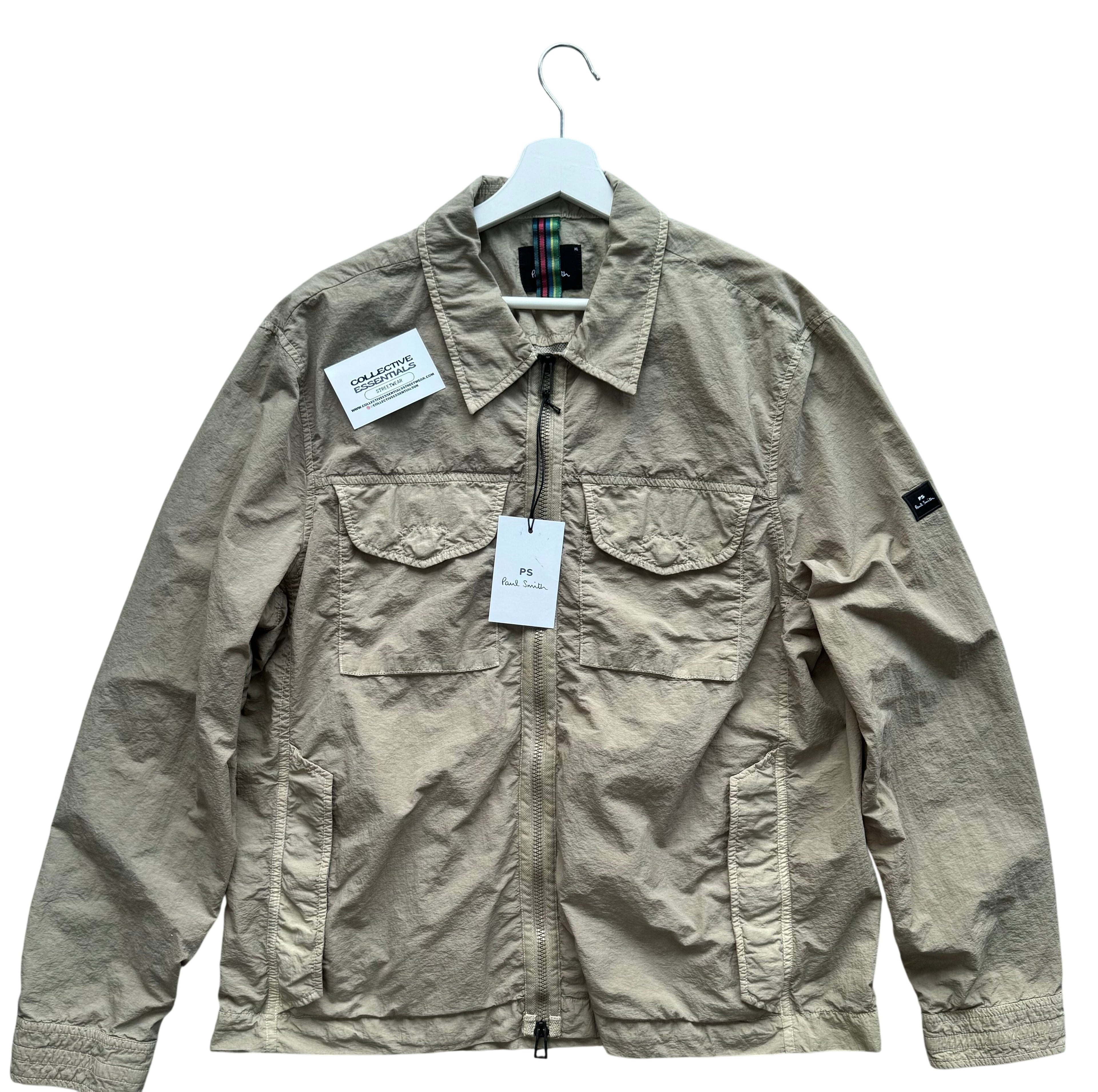 Paul Smith Tan Full Zip Nylon Overshirt Jacket - XL