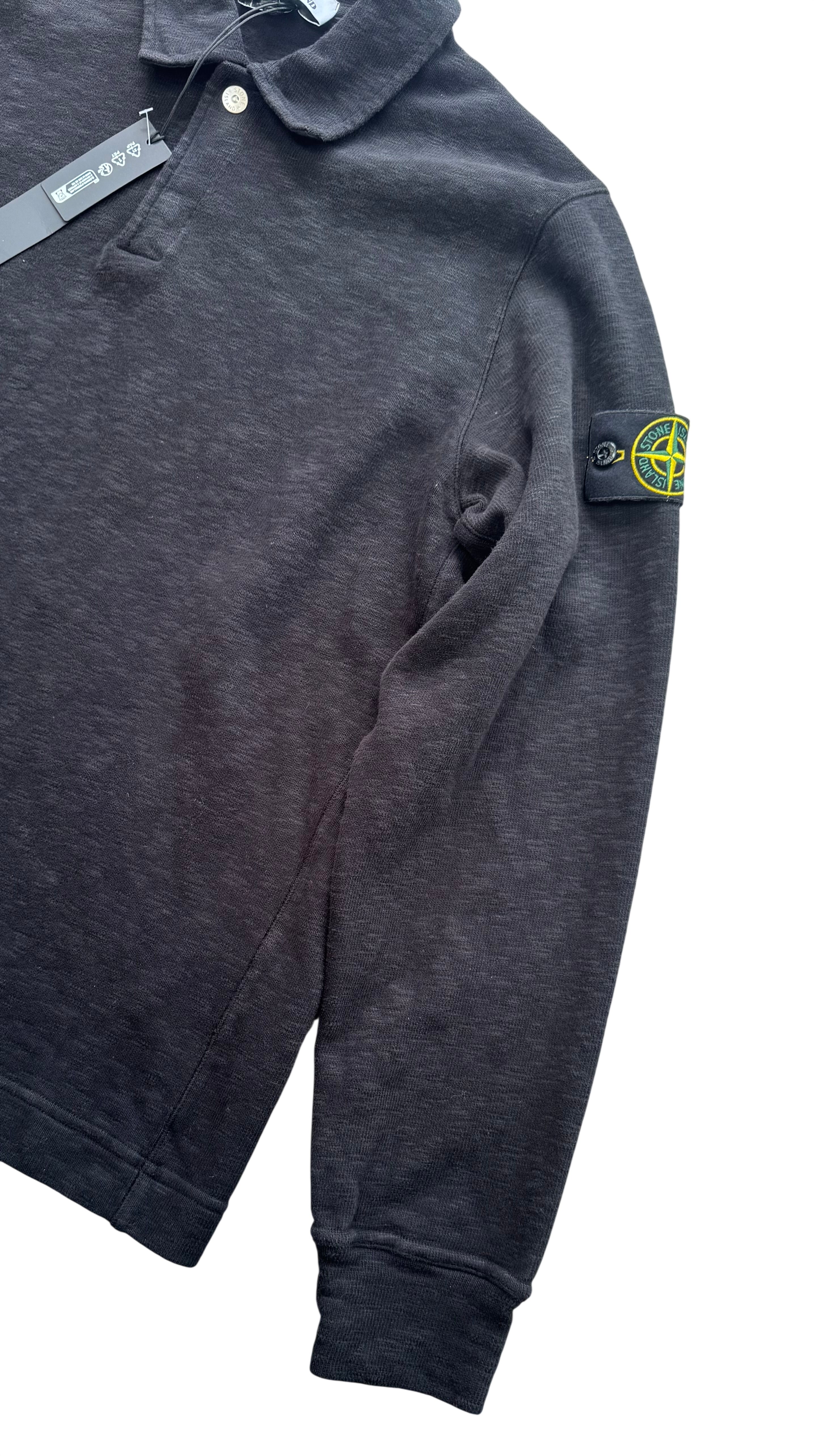 Stone Island Heavy Cotton Long Sleeve Polo -  Grey