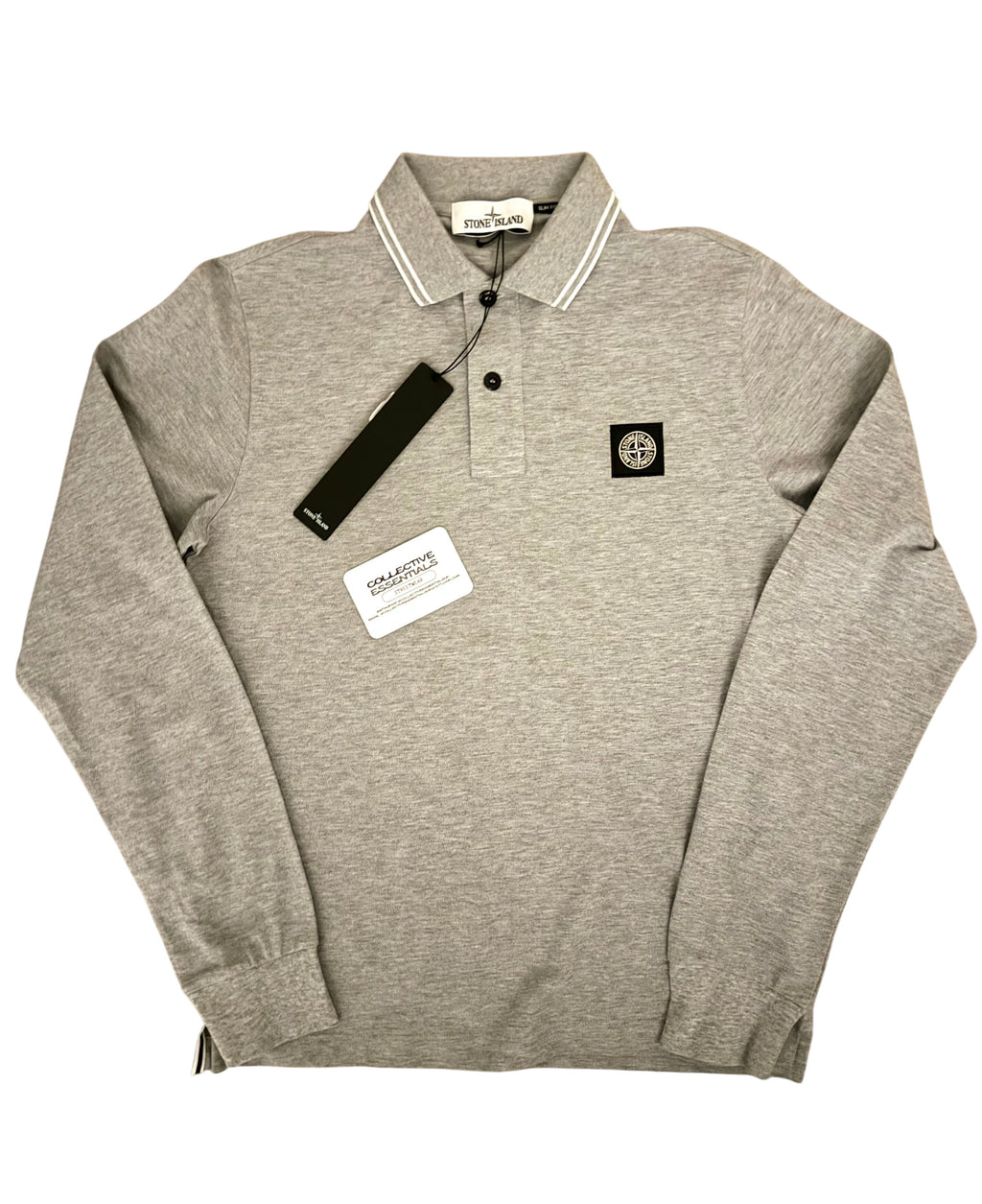 Stone Island Long Sleeve Polo - Small (Black)