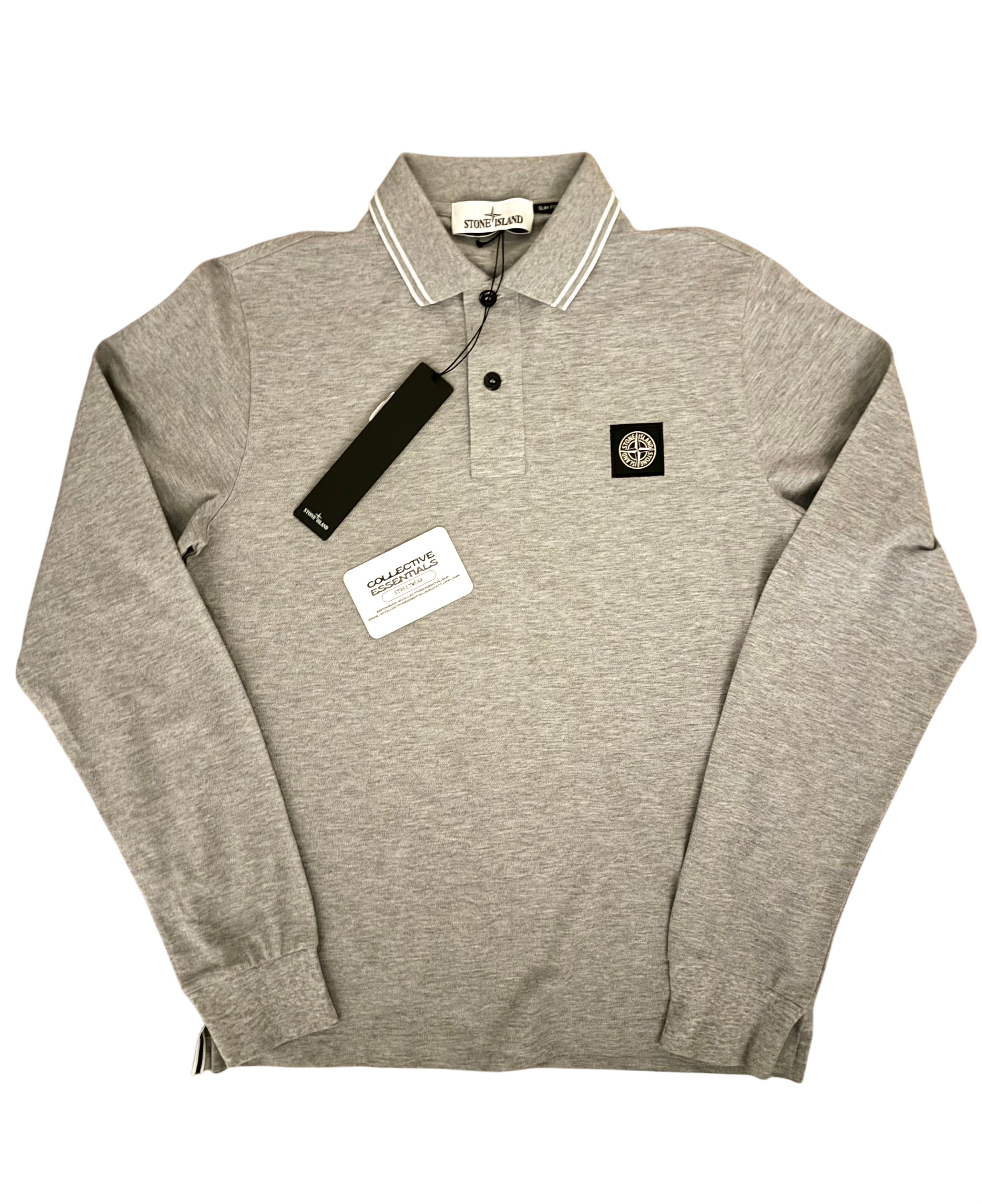 Stone Island Long Sleeve Polo - Small (Black)