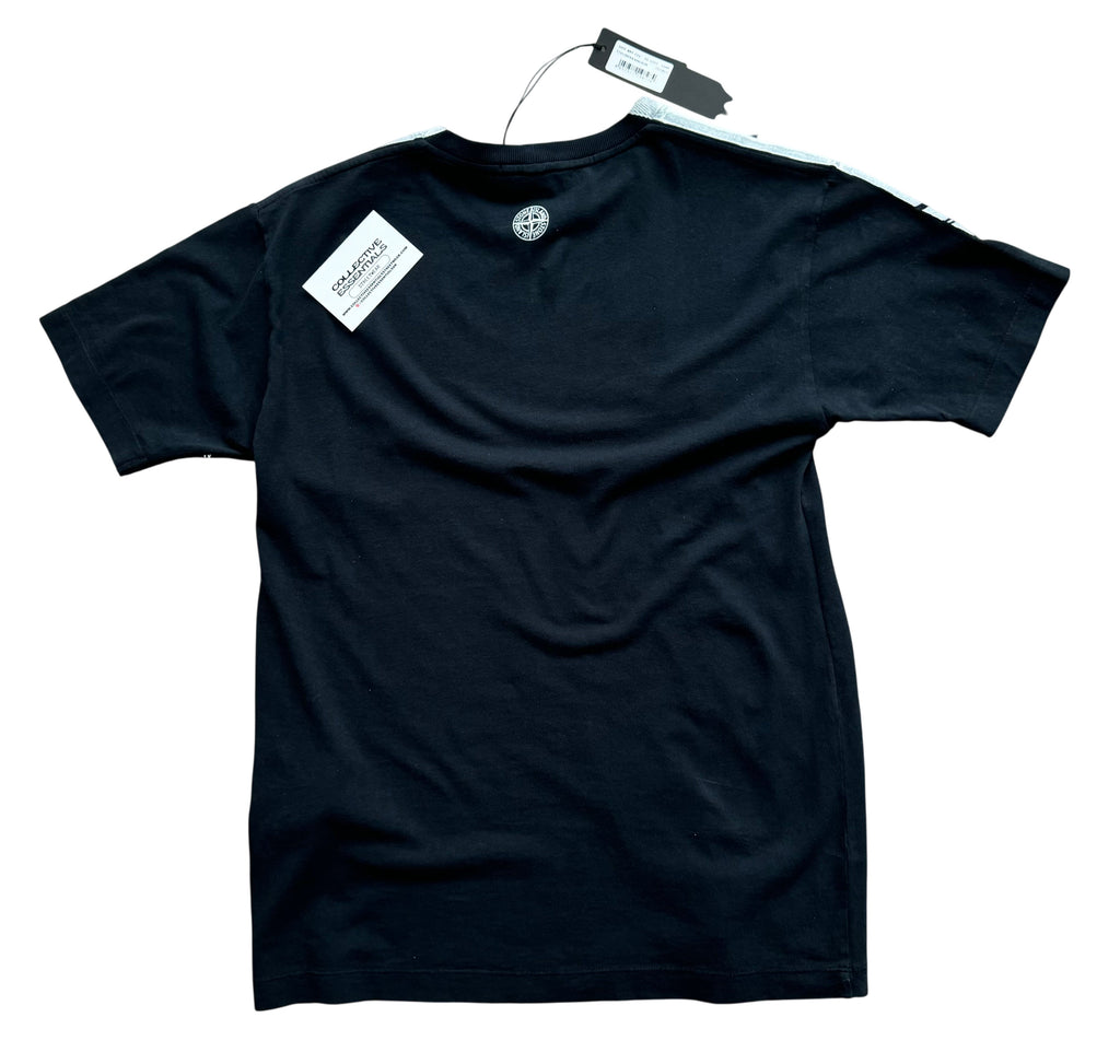 Stone Island Black Logo Print T-Shirt - Medium
