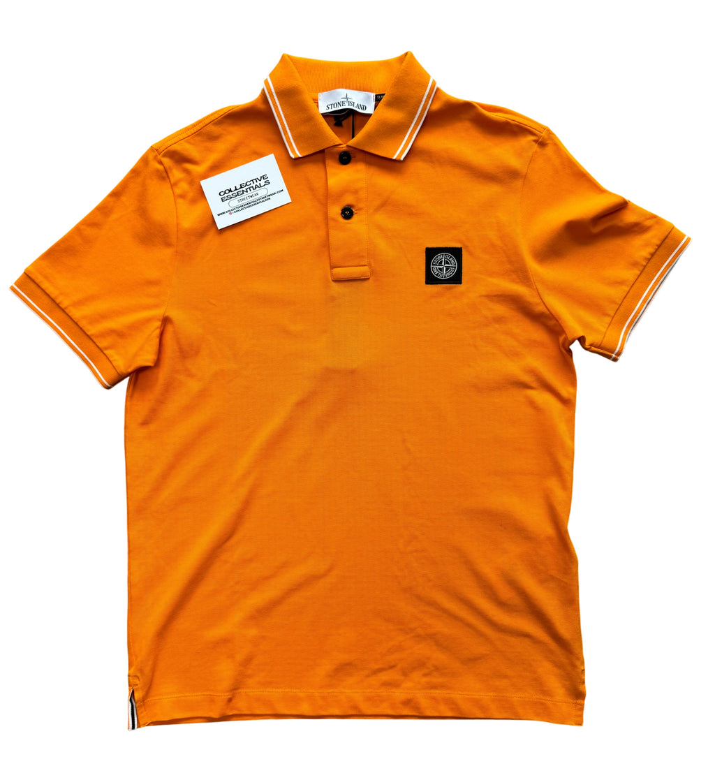 Stone Island Orange Polo Shirt - Small