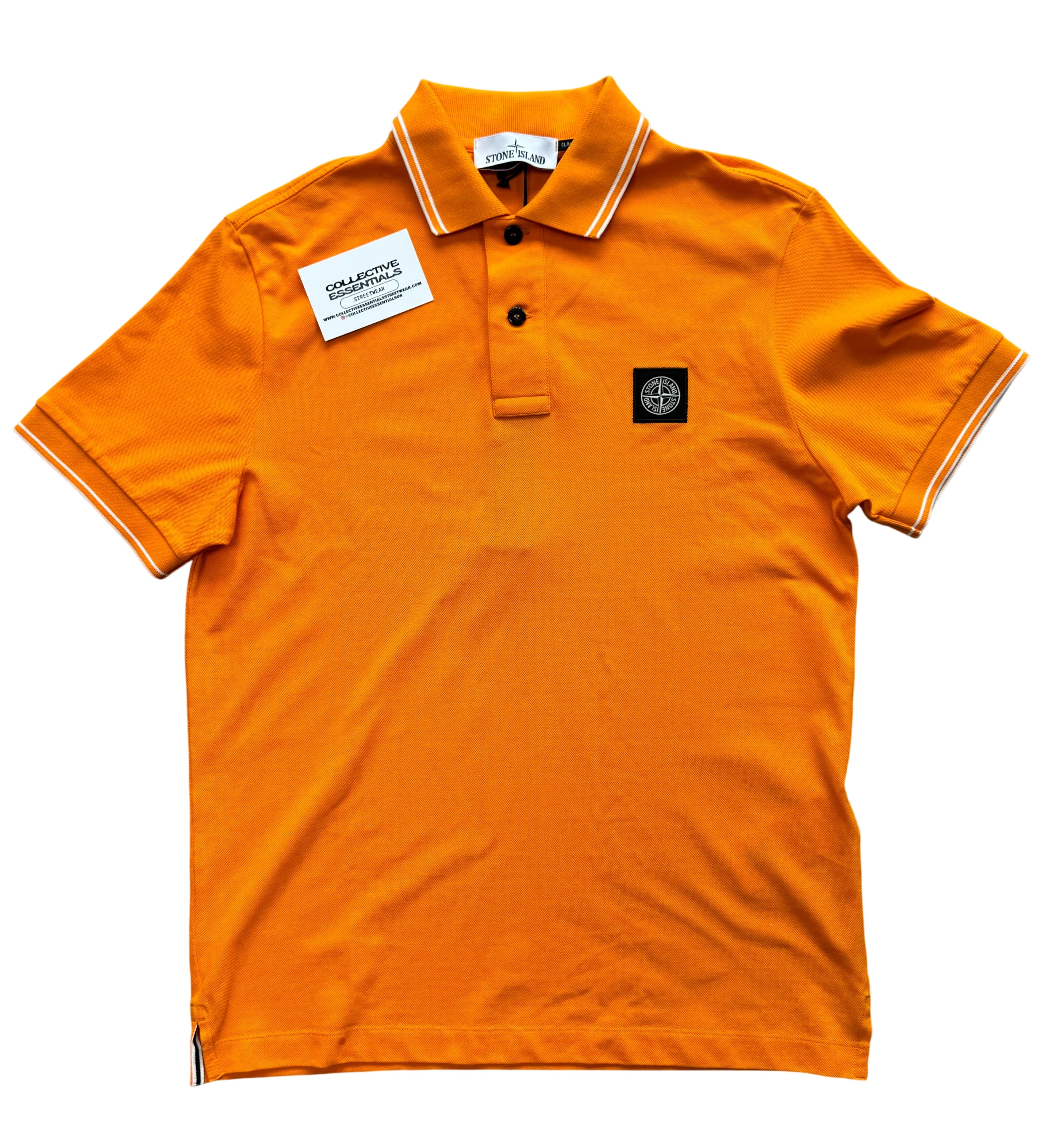 Stone Island Orange Polo Shirt - Small